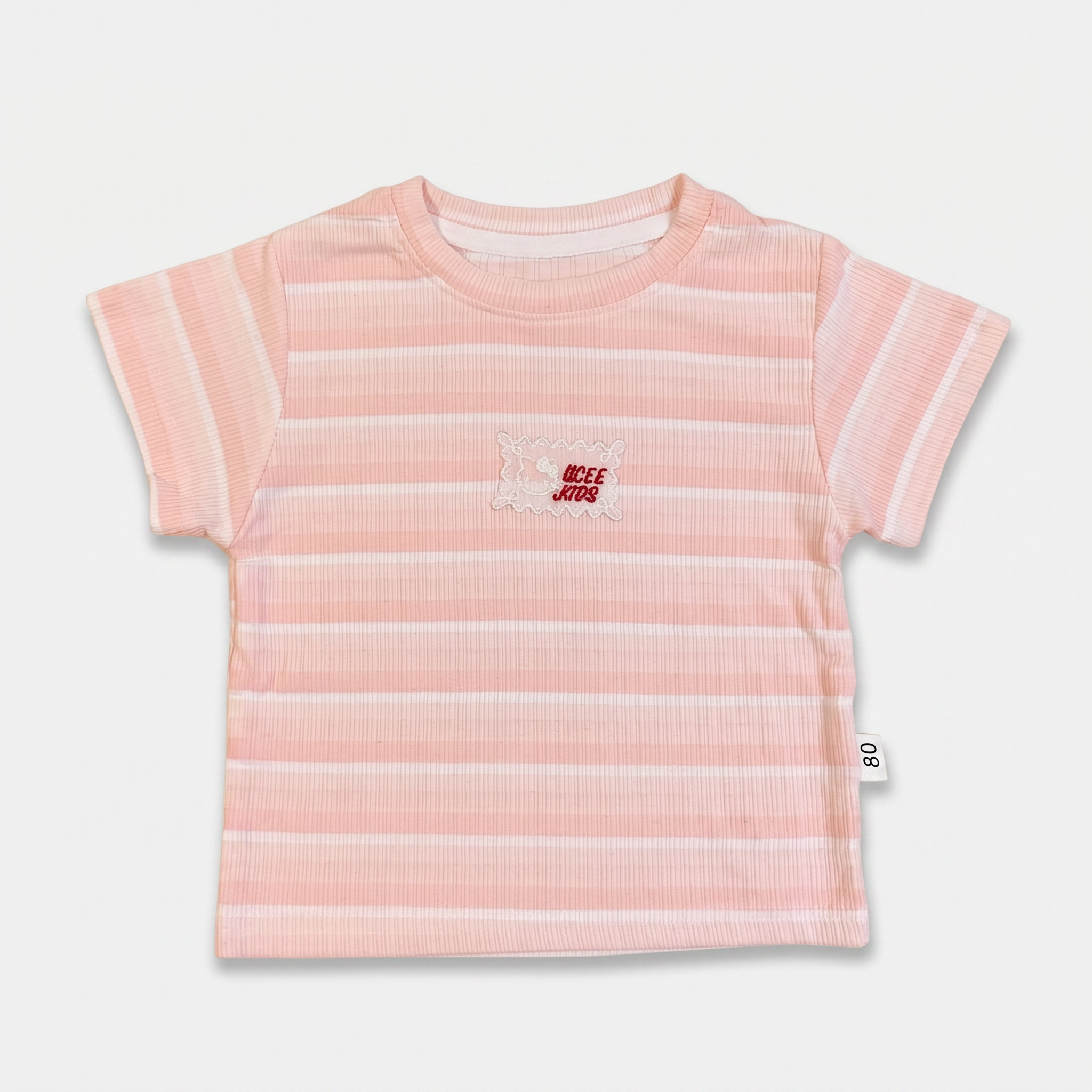 2-Piece Girls Striped T-Shirt & Denim Shorts Set