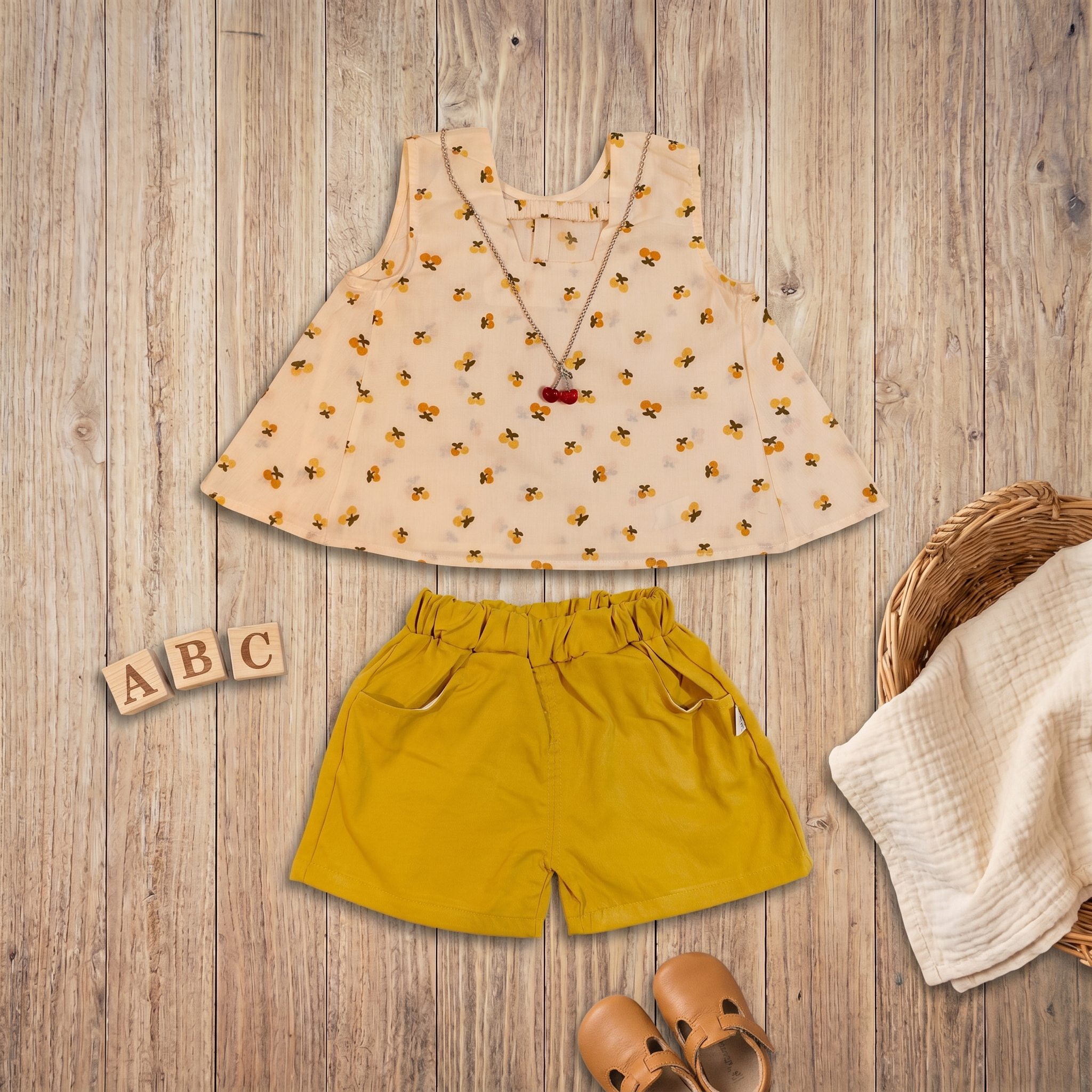 Cherry Blossom 2-Piece Girls Summer Set