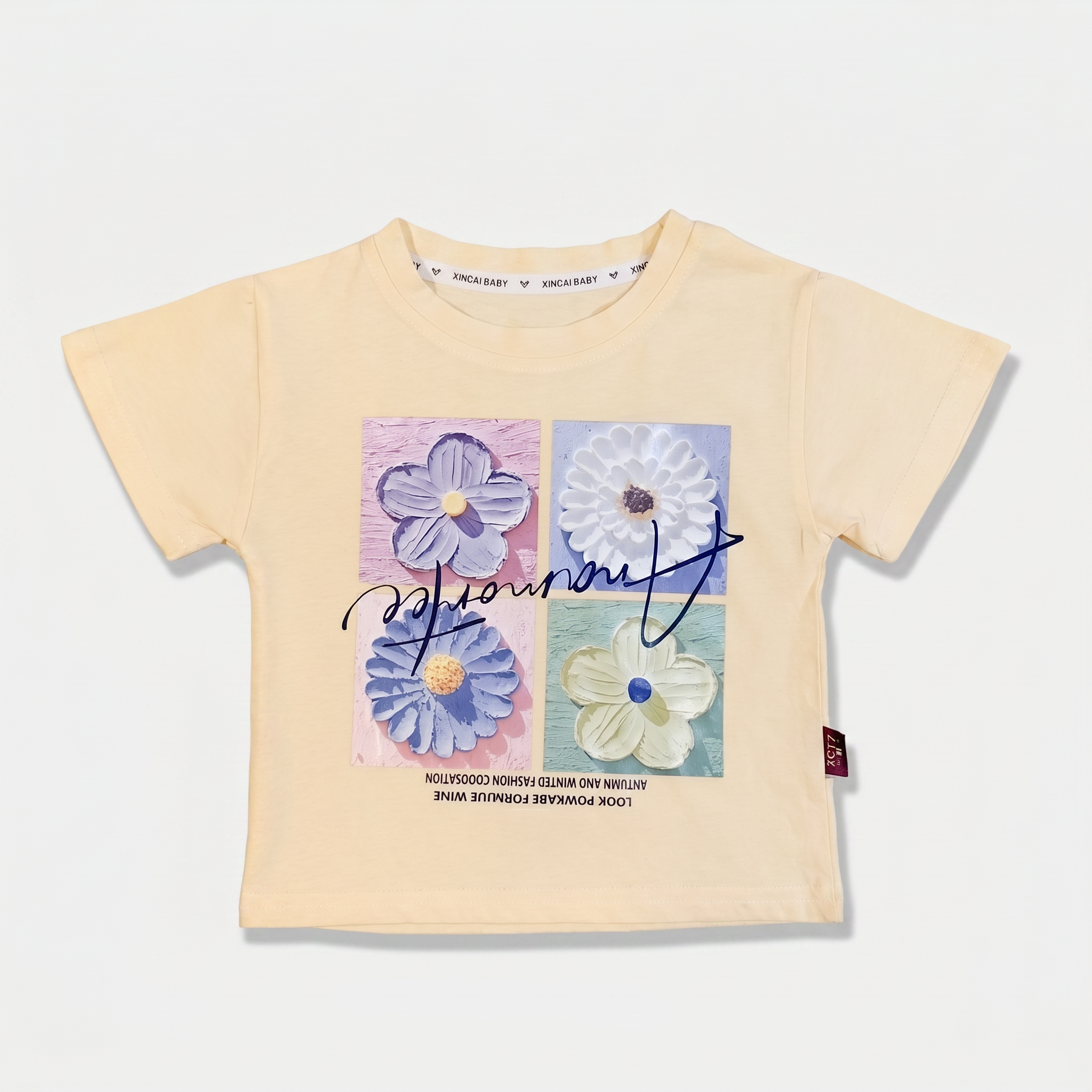 2-Piece Girls Floral T-Shirt & Denim Shorts Set