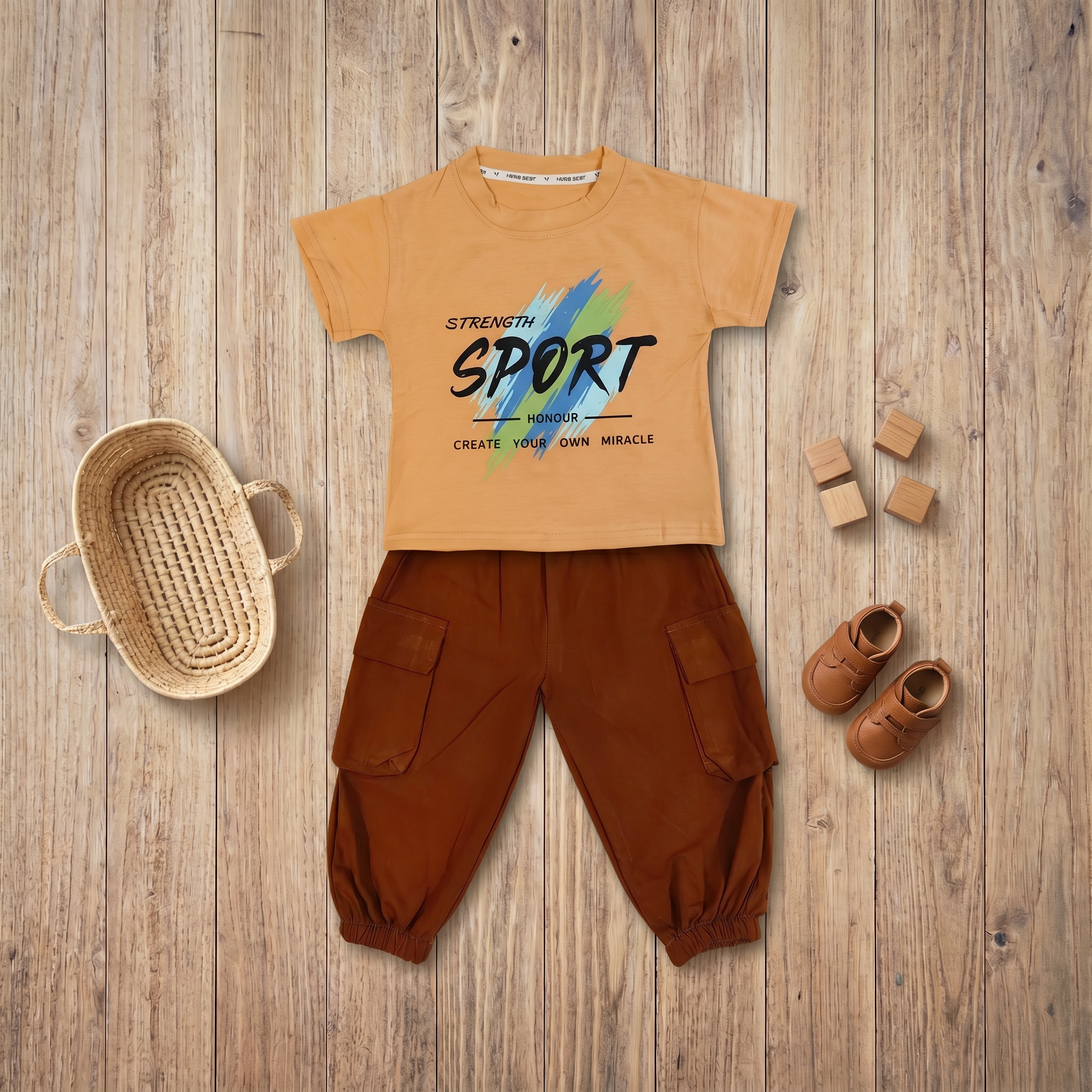 Strength Sport Cargo Jogger Set – Camel Brown