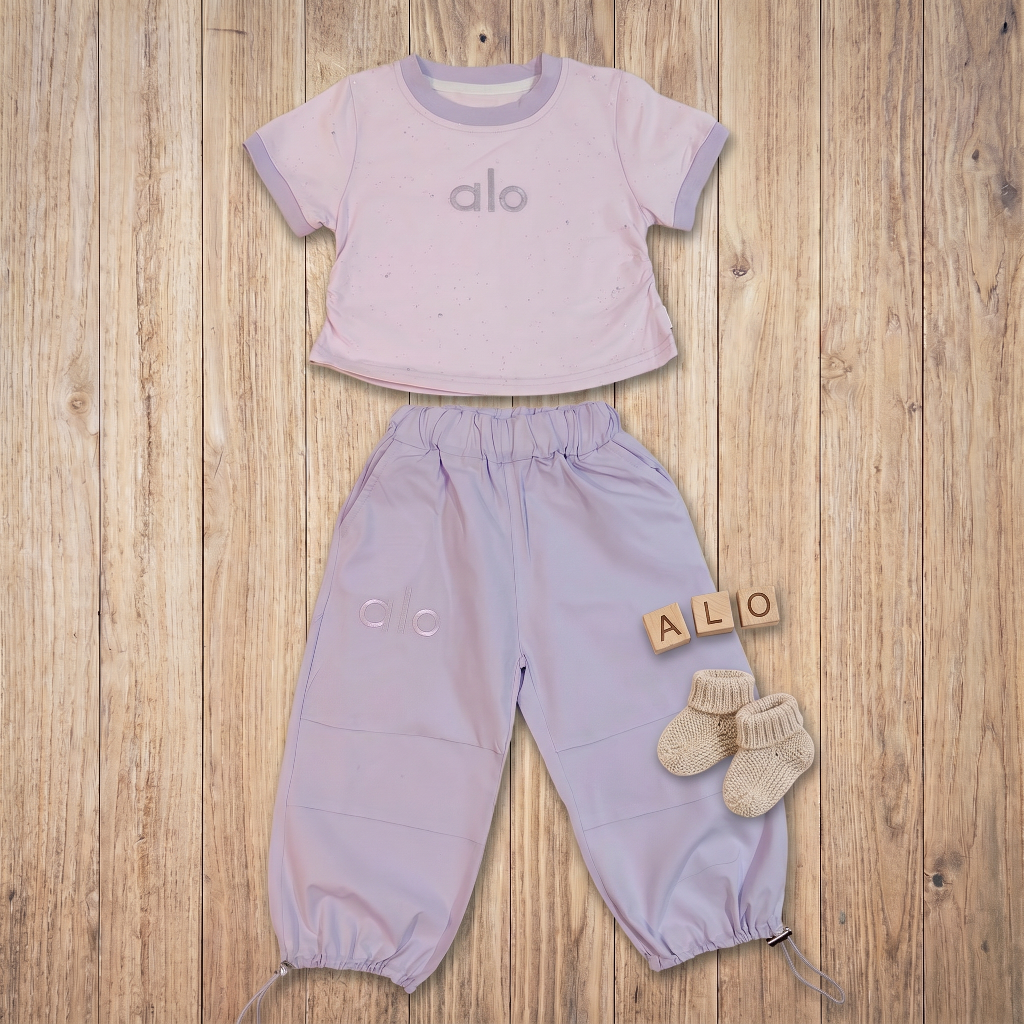 Alo Breeze 2-Piece Girls Co-Ord Set – Lilac