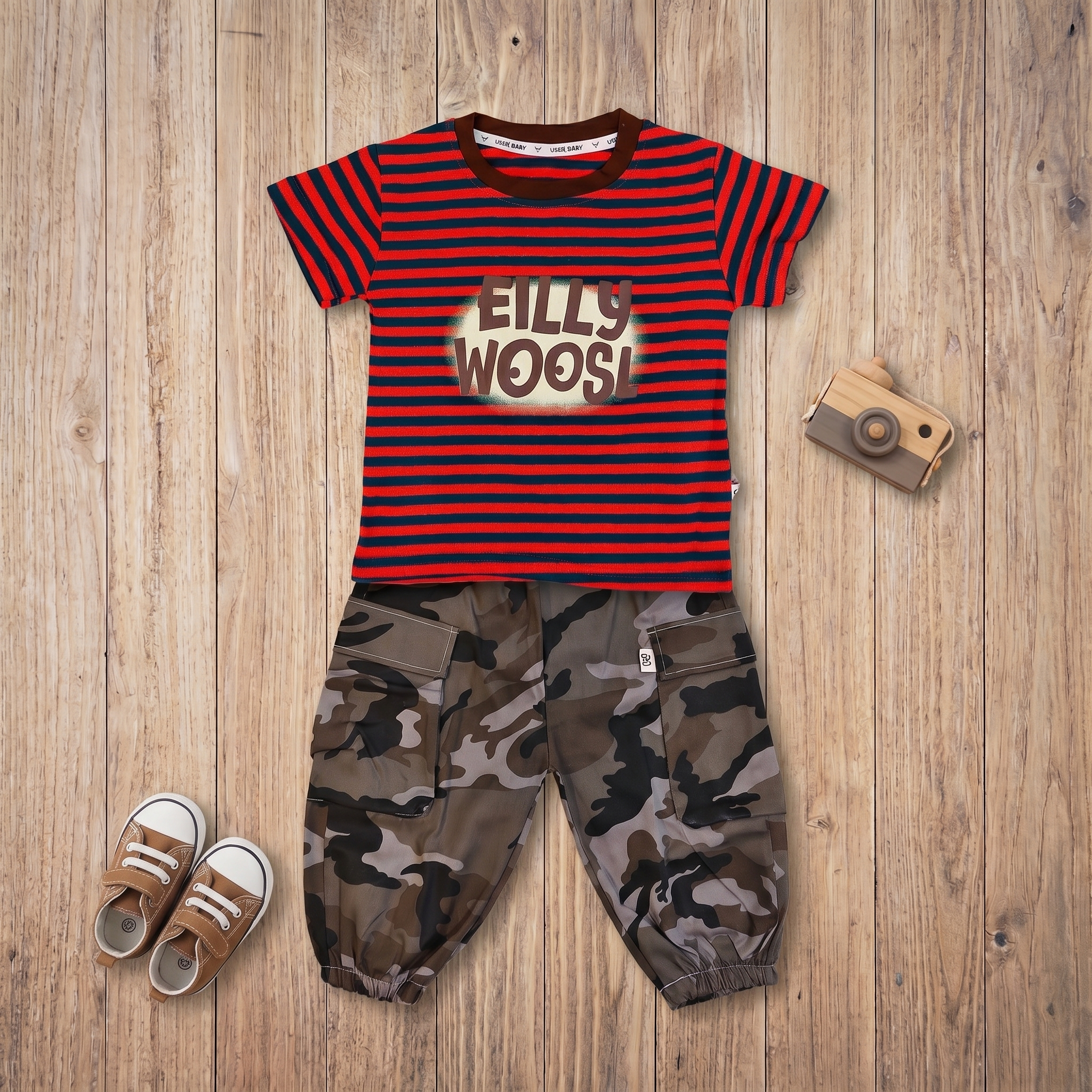 Adventure Camo Cargo Jogger Set – Red