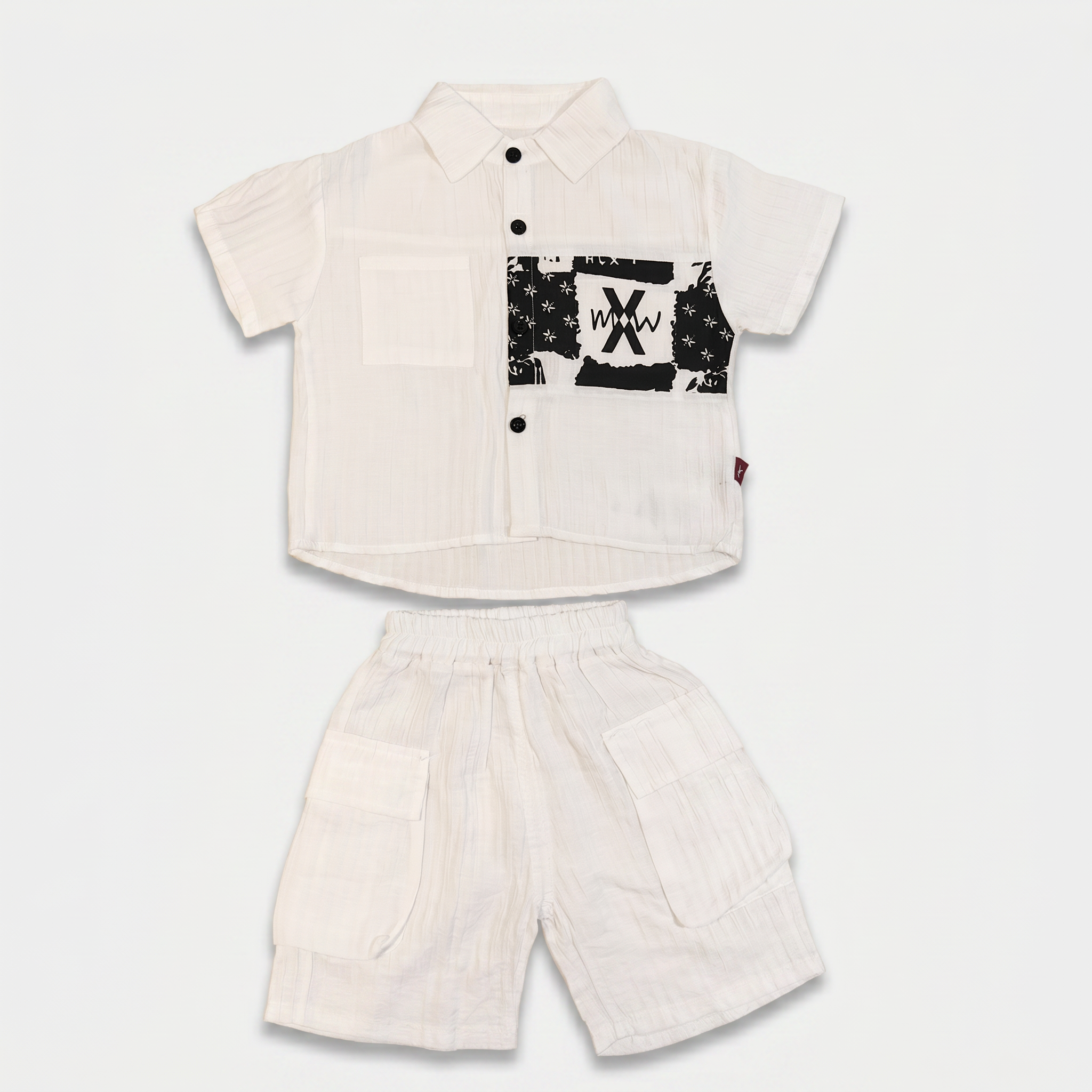 Urban Explorer Cargo Shorts Set – White