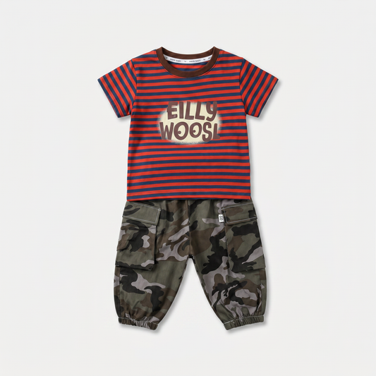 Adventure Camo Cargo Jogger Set – Red