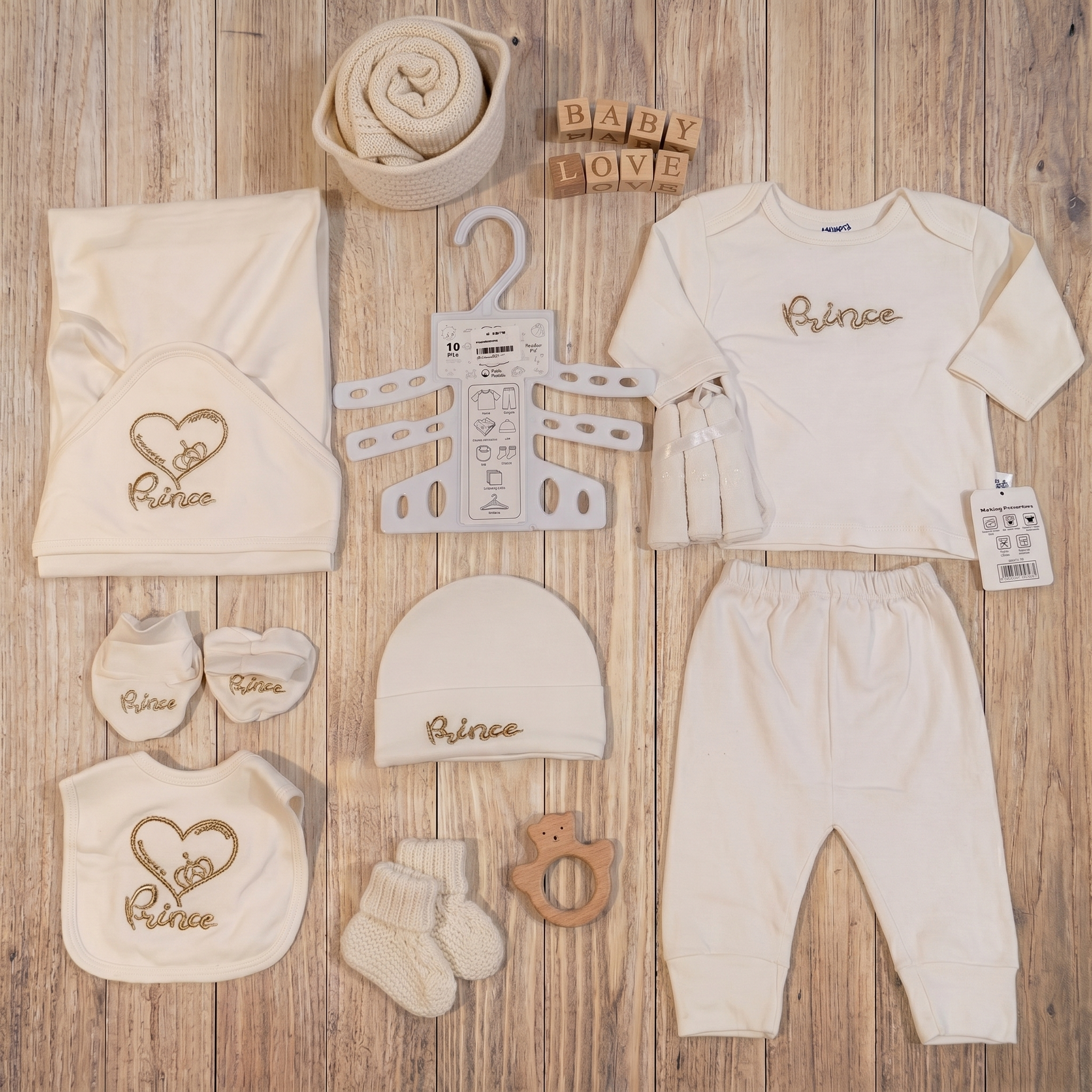 Prince Newborn Gift Set – 10 Piece Baby Essentials Kit