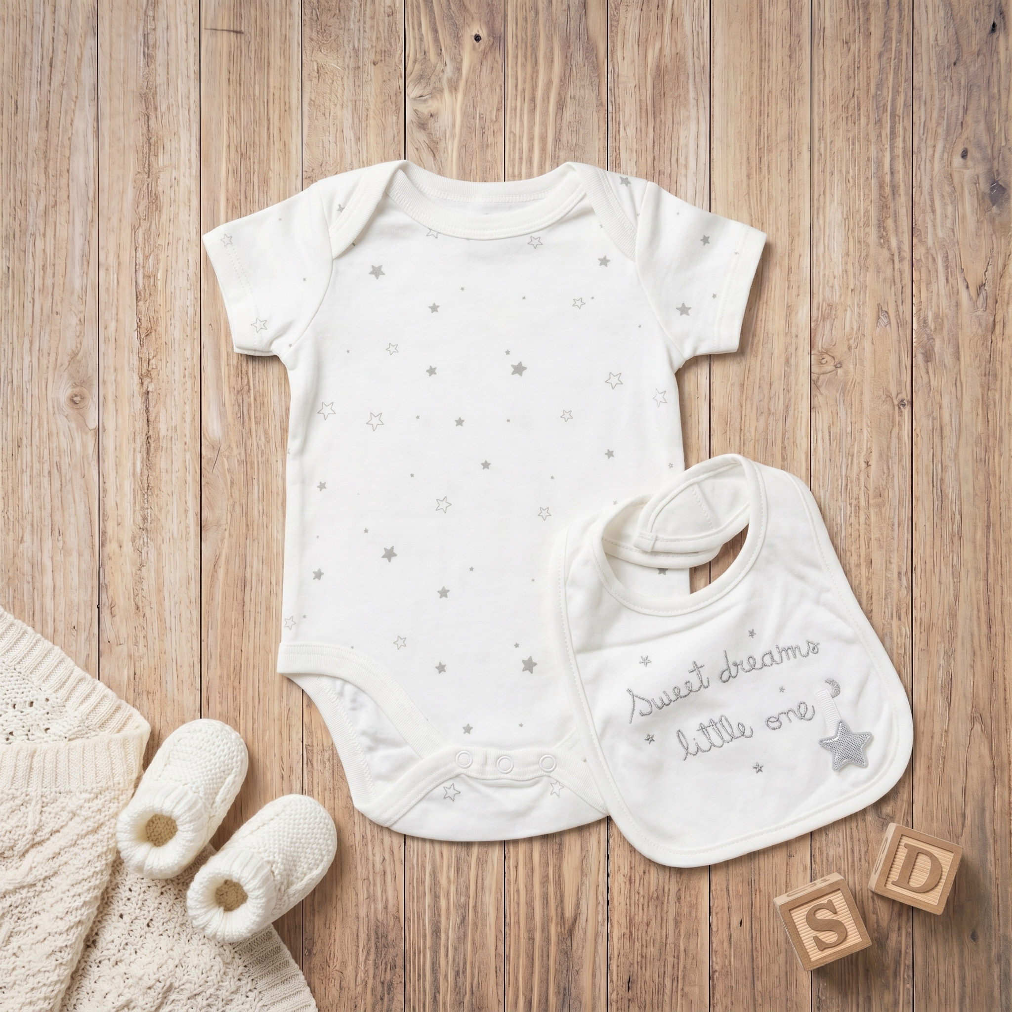 Sweet Dreams Baby Bodysuit & Bib Set