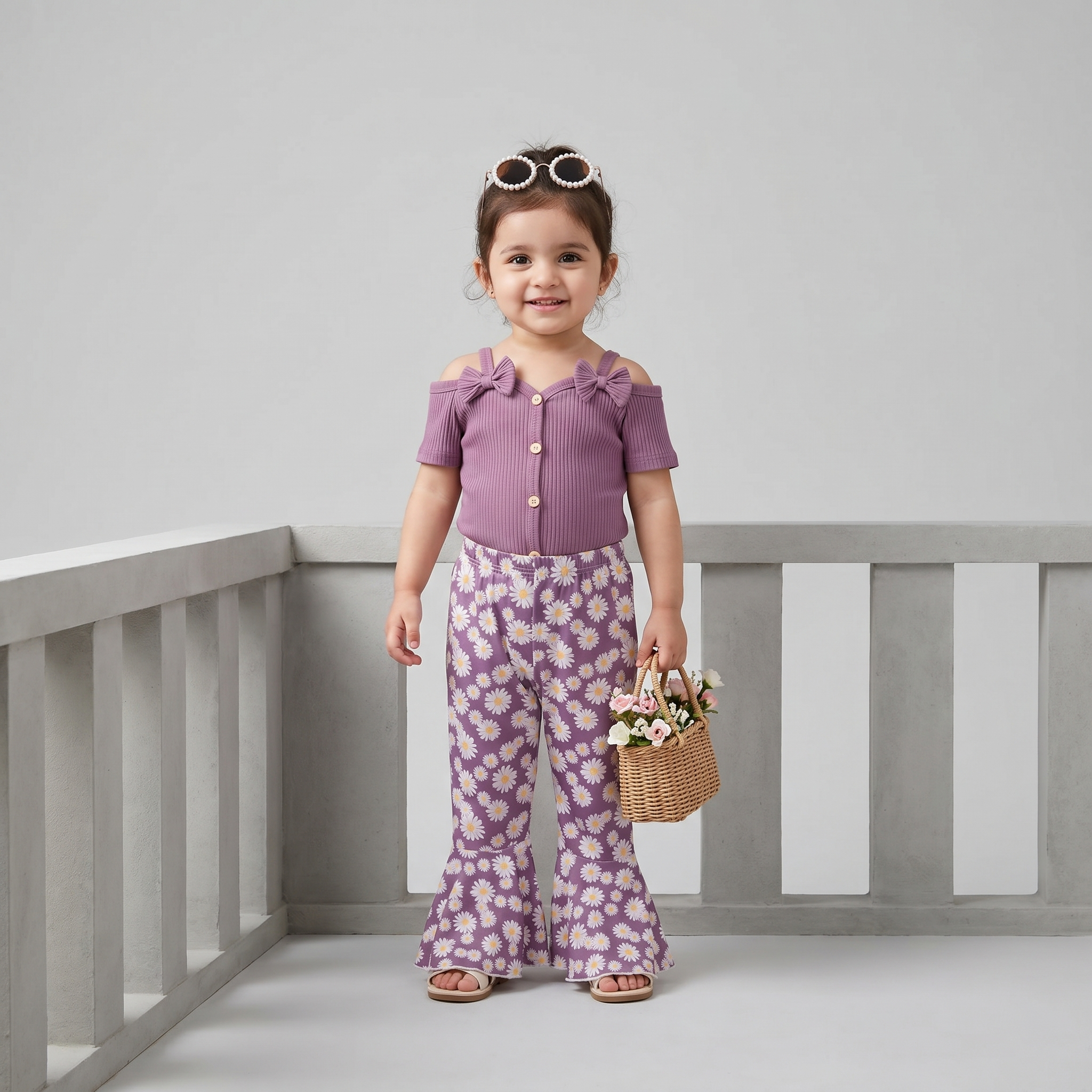 Daisy Bloom Bell Bottom Co-Ord Set