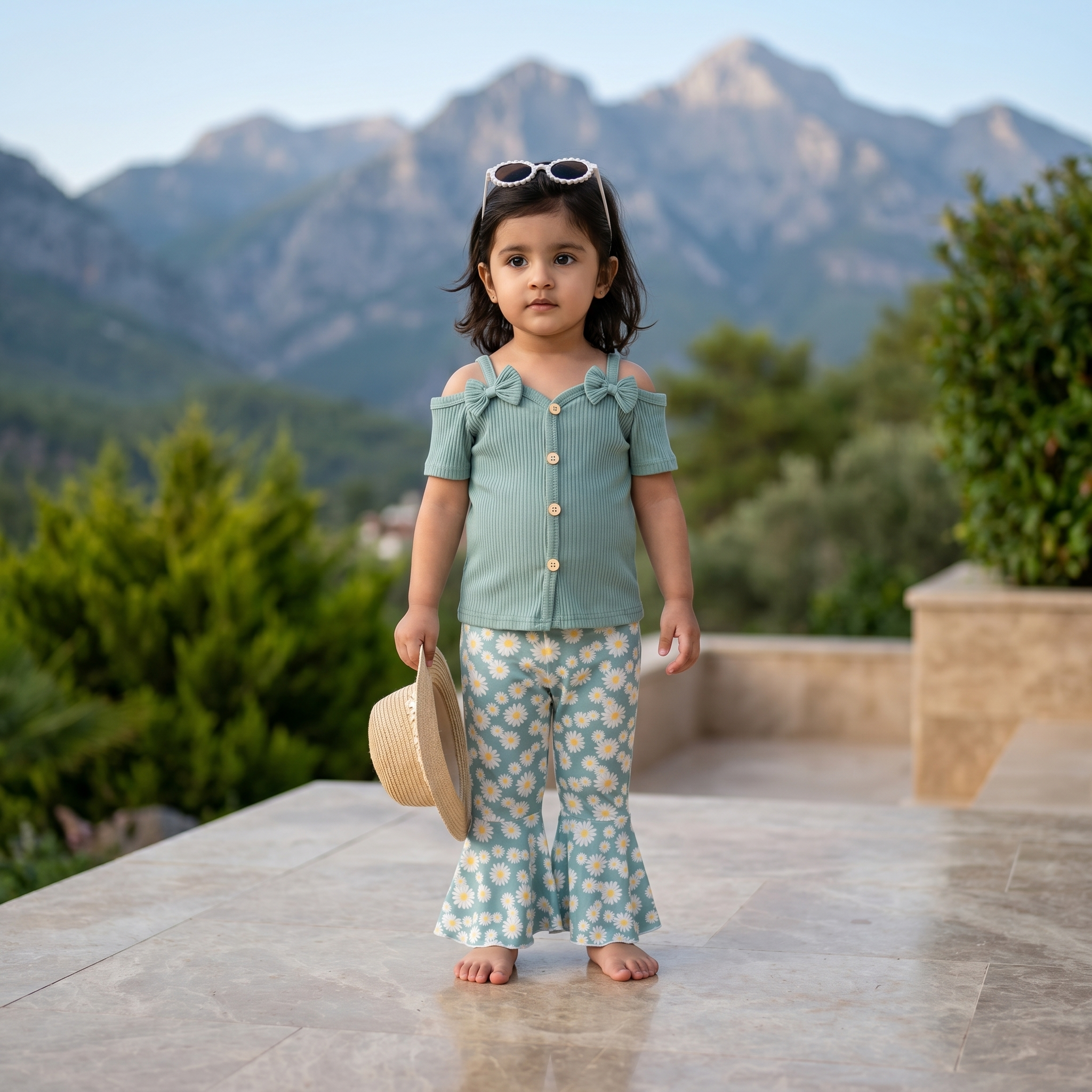 Daisy Bloom Bell Bottom Co-Ord Set