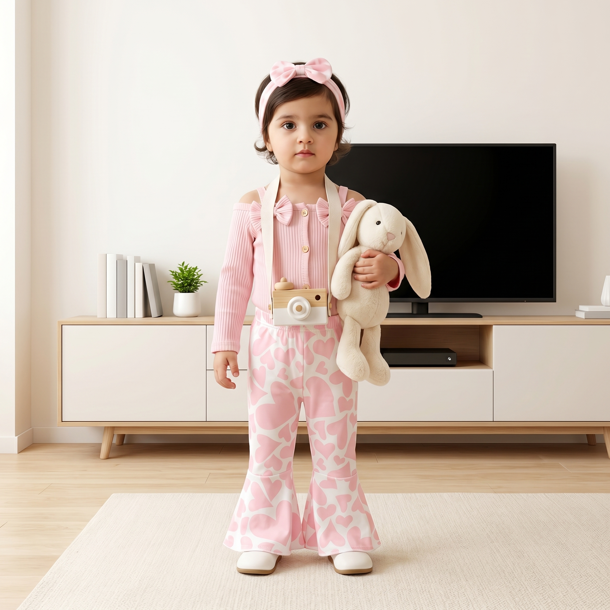 Sweetheart Bell-Bottom 3-Piece Set