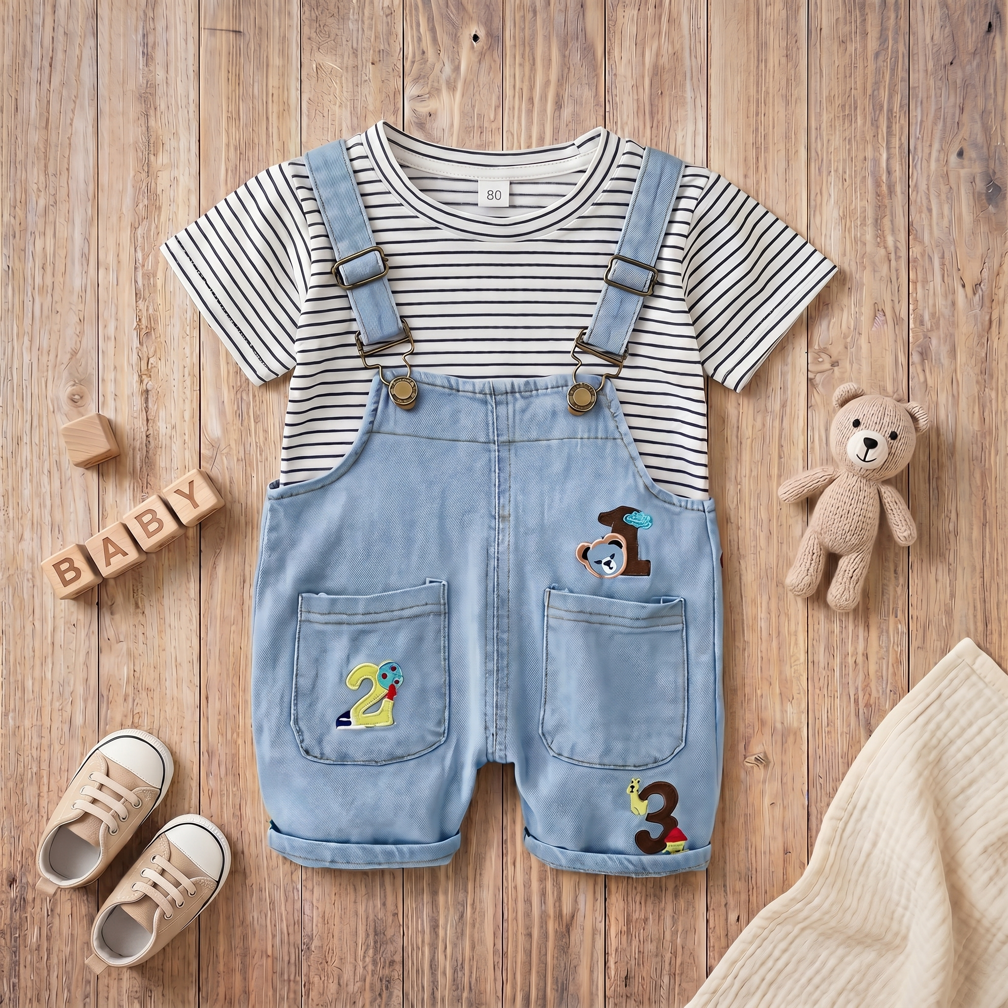 Little Explorer Denim Dungaree Set