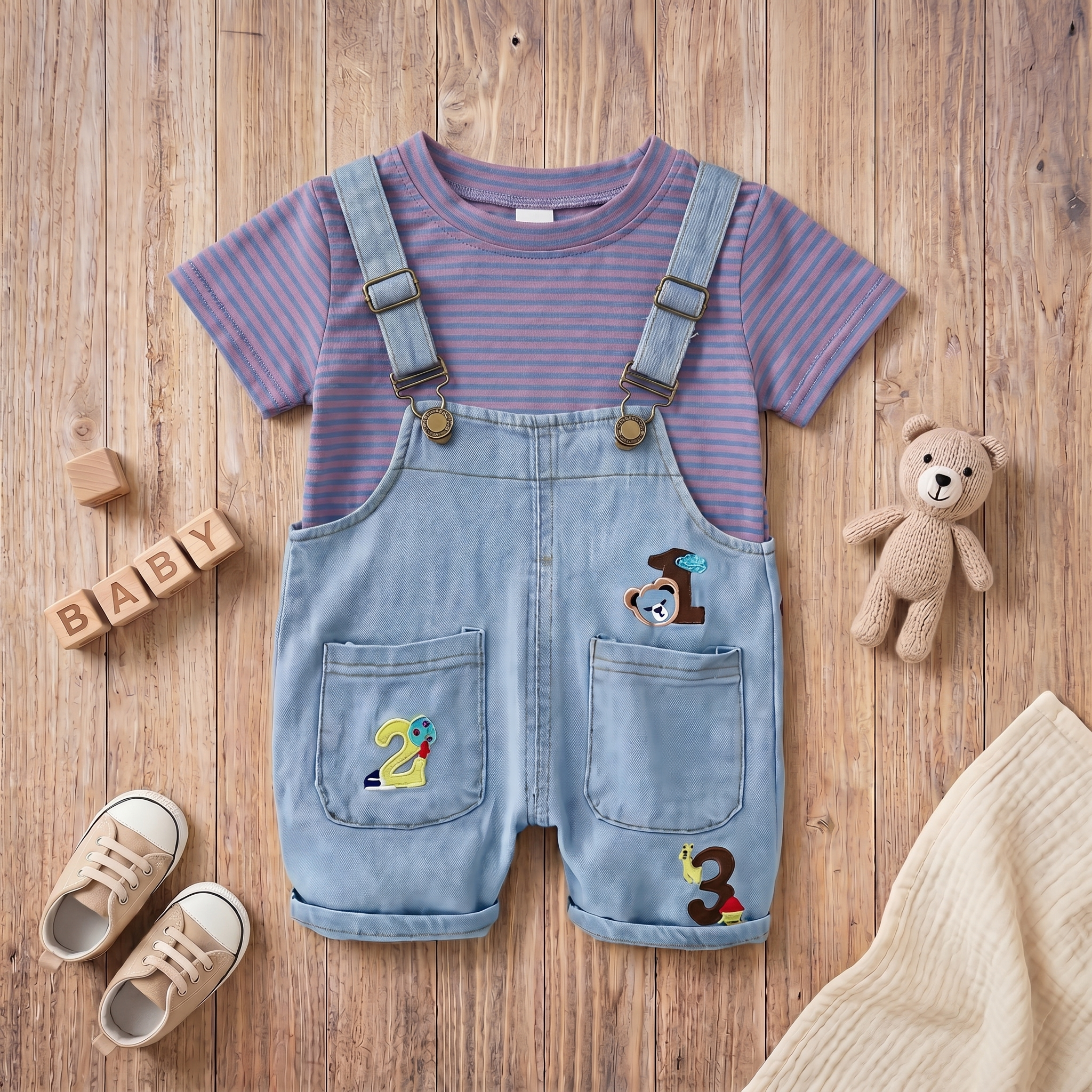 Little Explorer Denim Dungaree Set