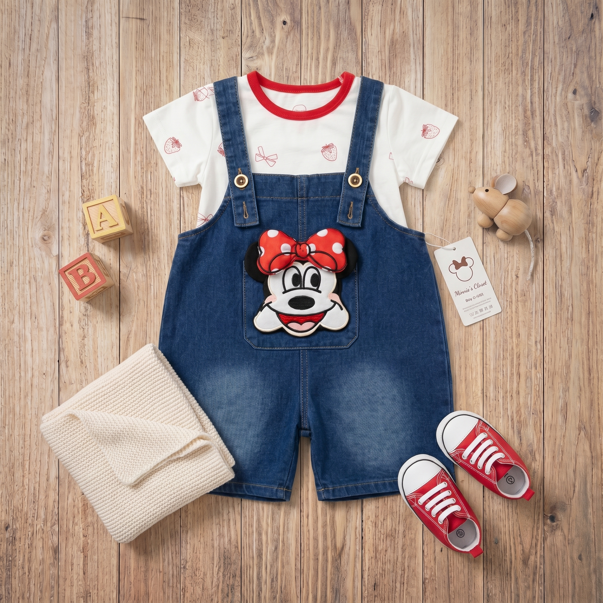 Sweet Mouse Denim Dungaree Set
