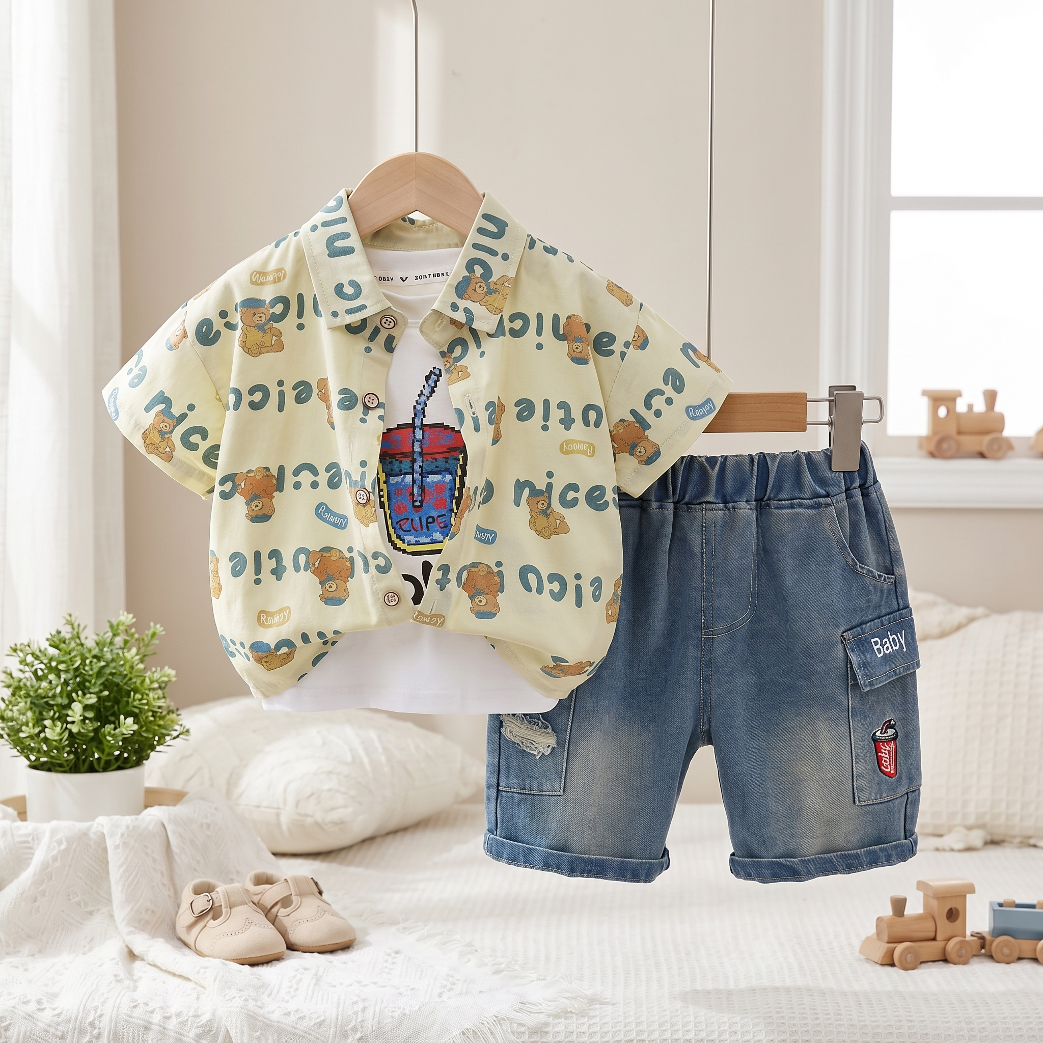 Teddy Cool 3-Piece Boys Summer Set