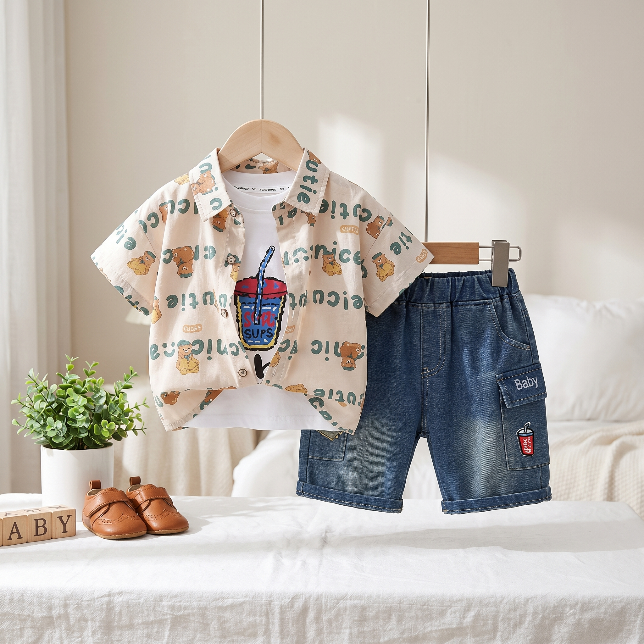 Teddy Cool 3-Piece Boys Summer Set