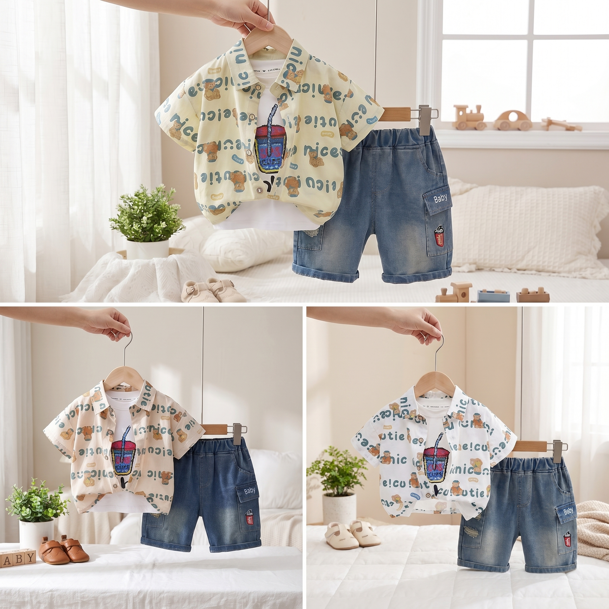 Teddy Cool 3-Piece Boys Summer Set