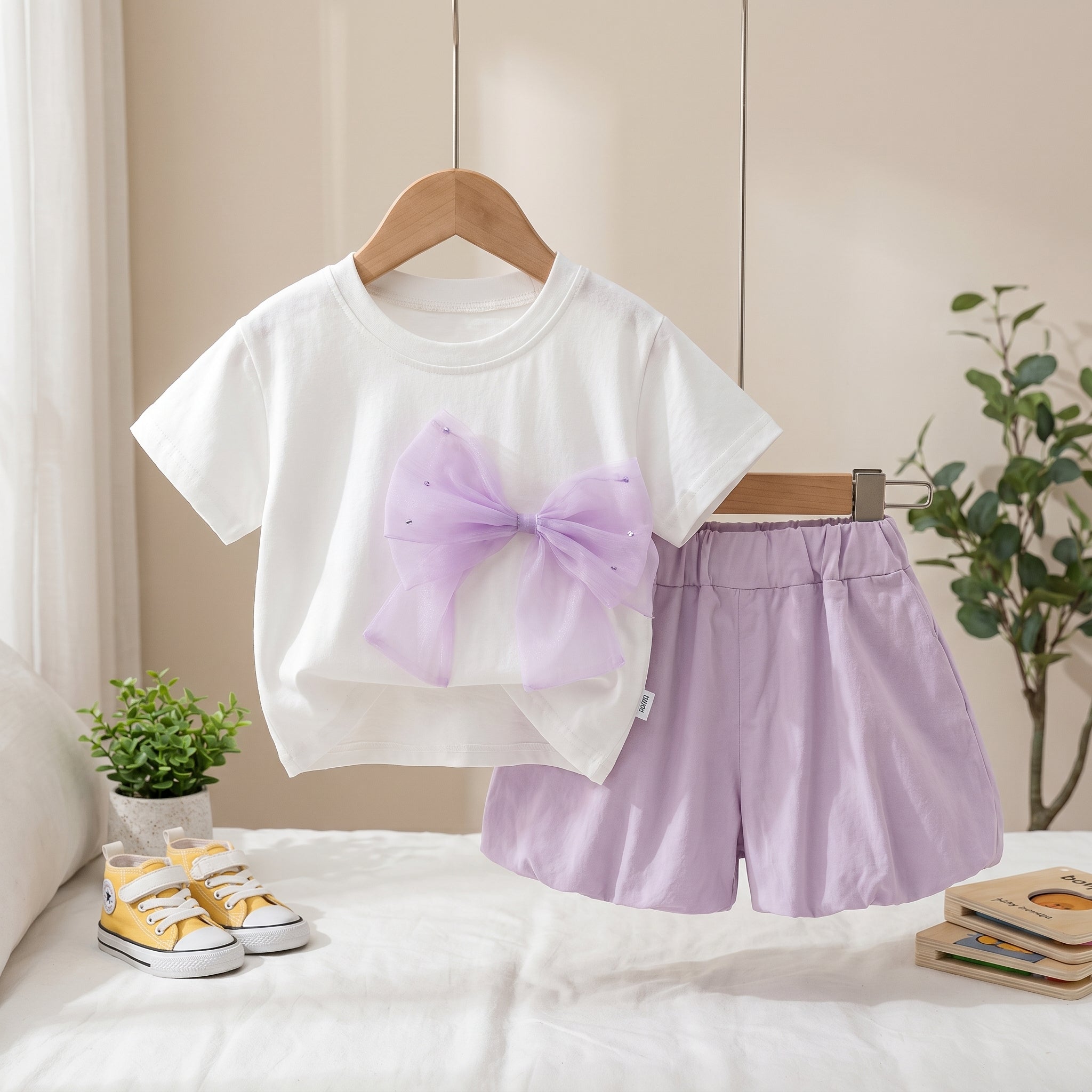 Bella Bow Balloon Shorts Set