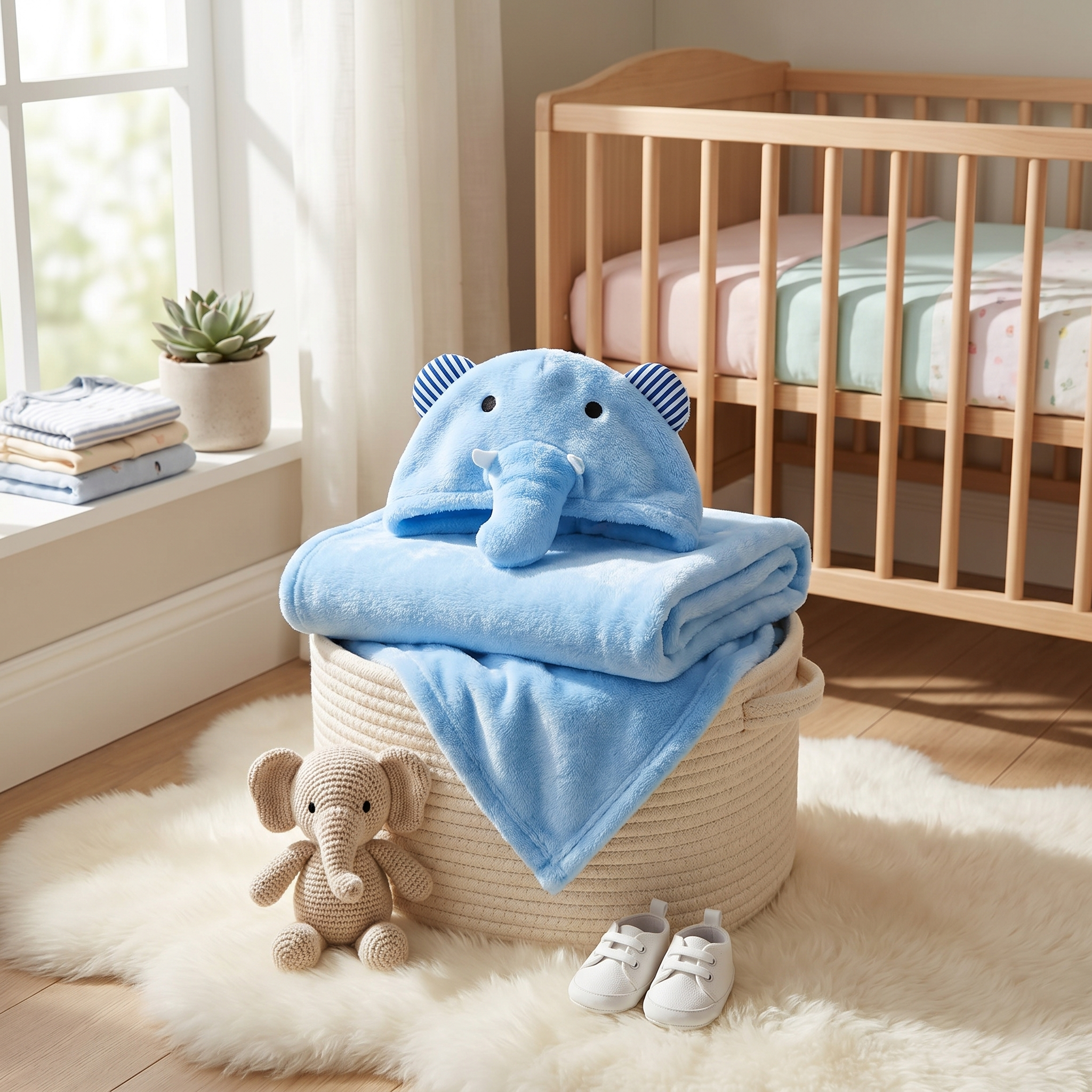 Baby Elephant Hooded Swaddle Wrap