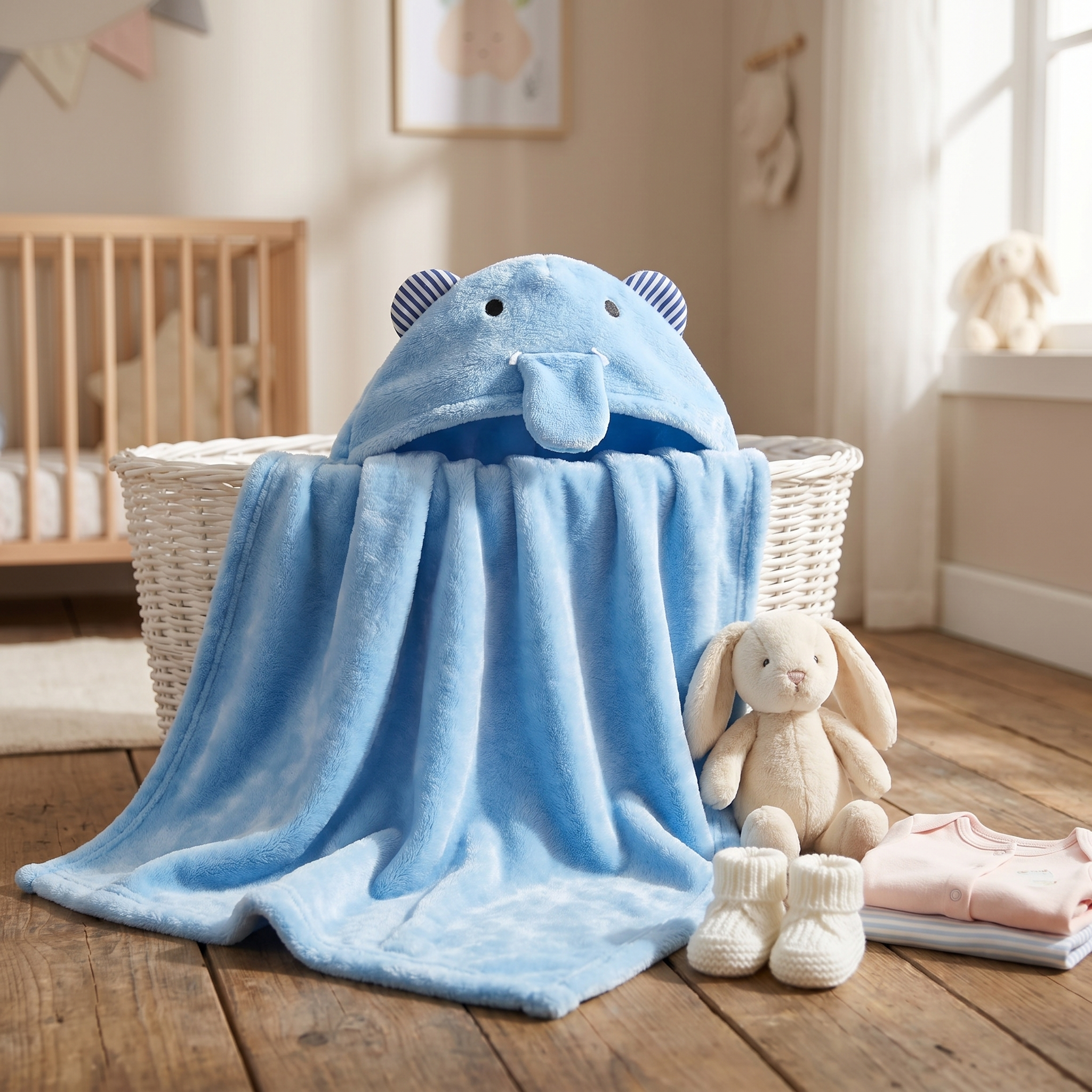 Baby Elephant Hooded Swaddle Wrap