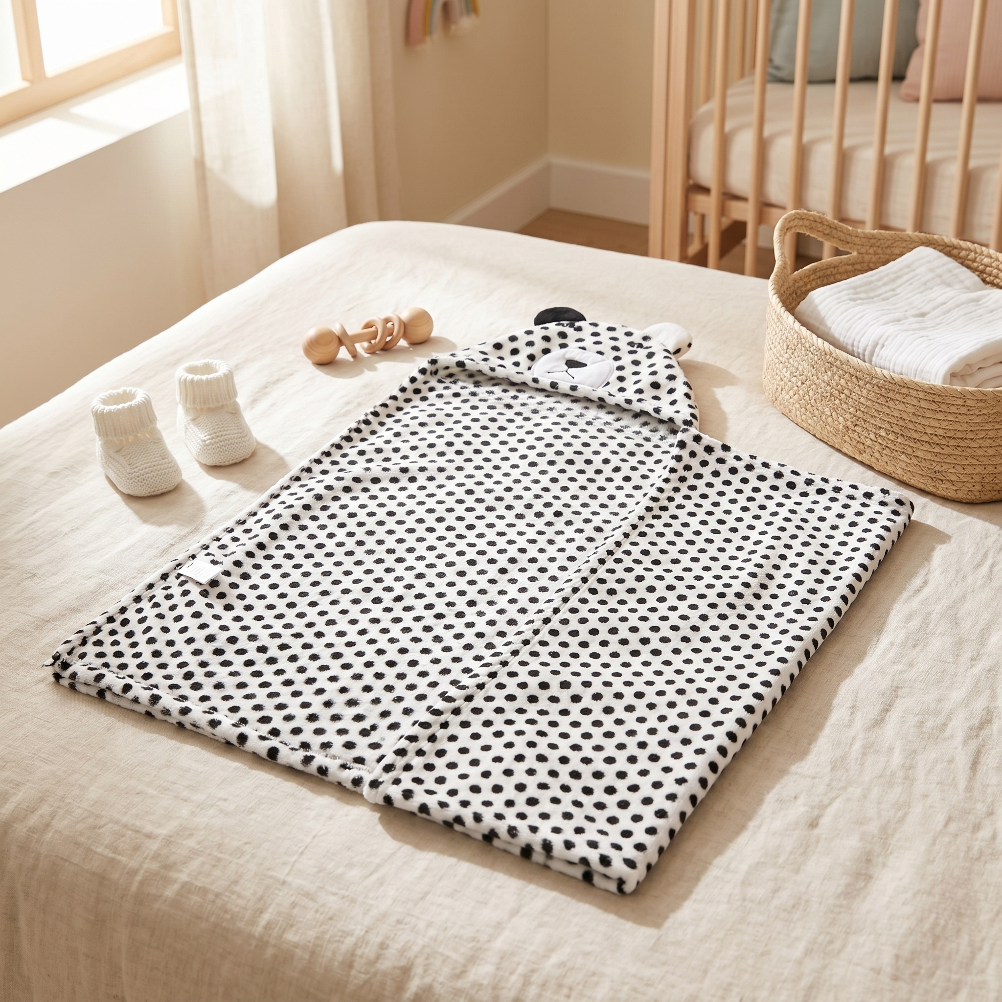 Baby Panda Hooded Swaddle Wrap