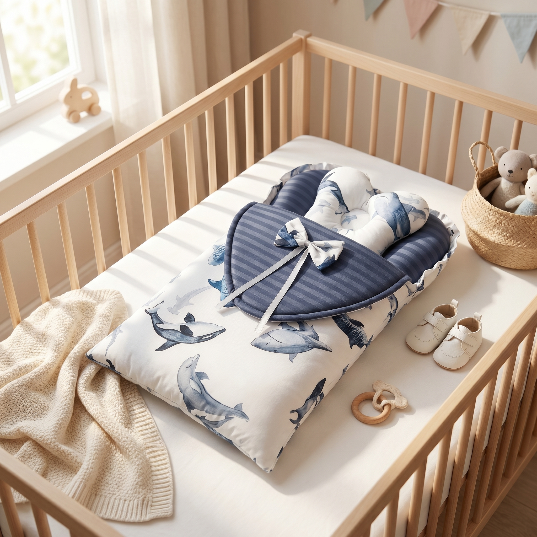 Ocean Dreams Baby Nest & Swaddle Sleeping Bag