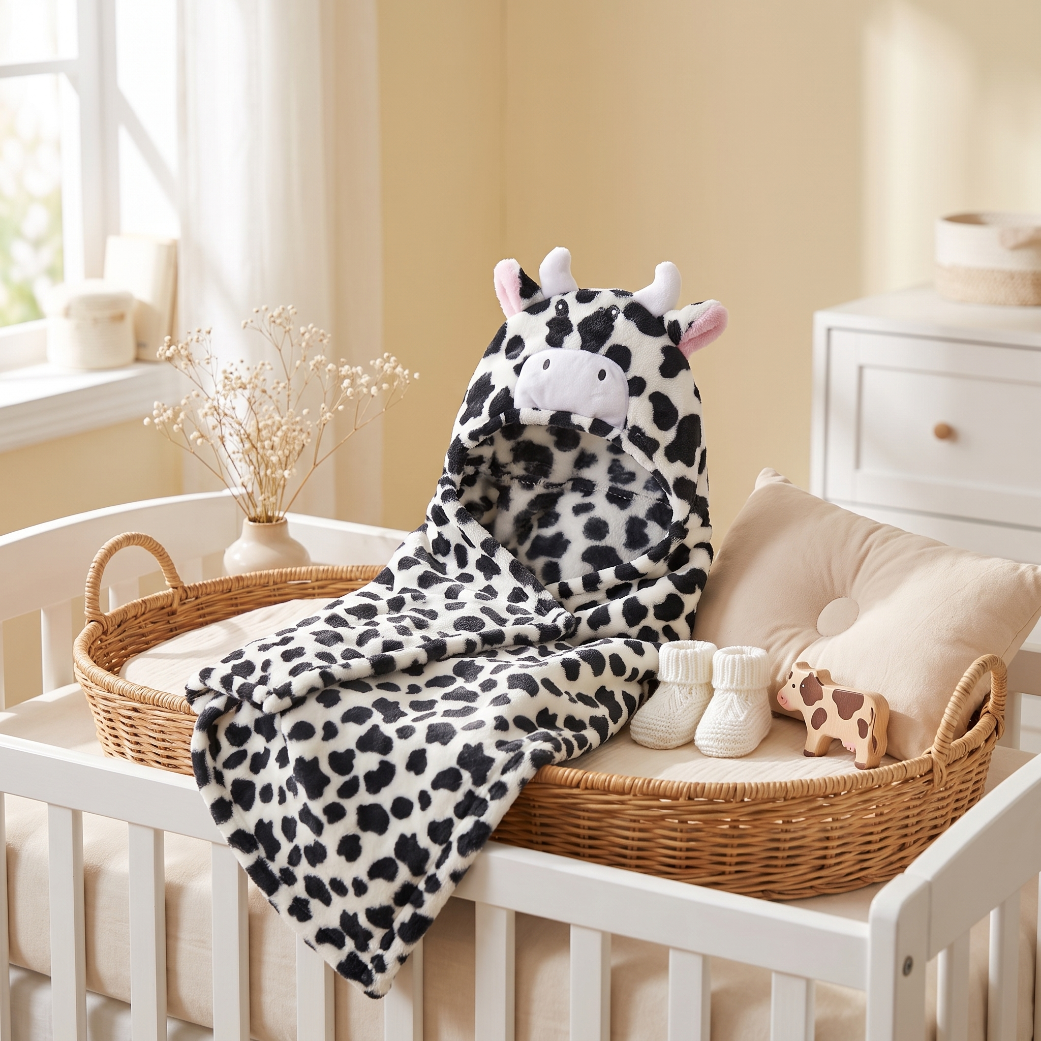 Baby Cow Hooded Swaddle Wrap