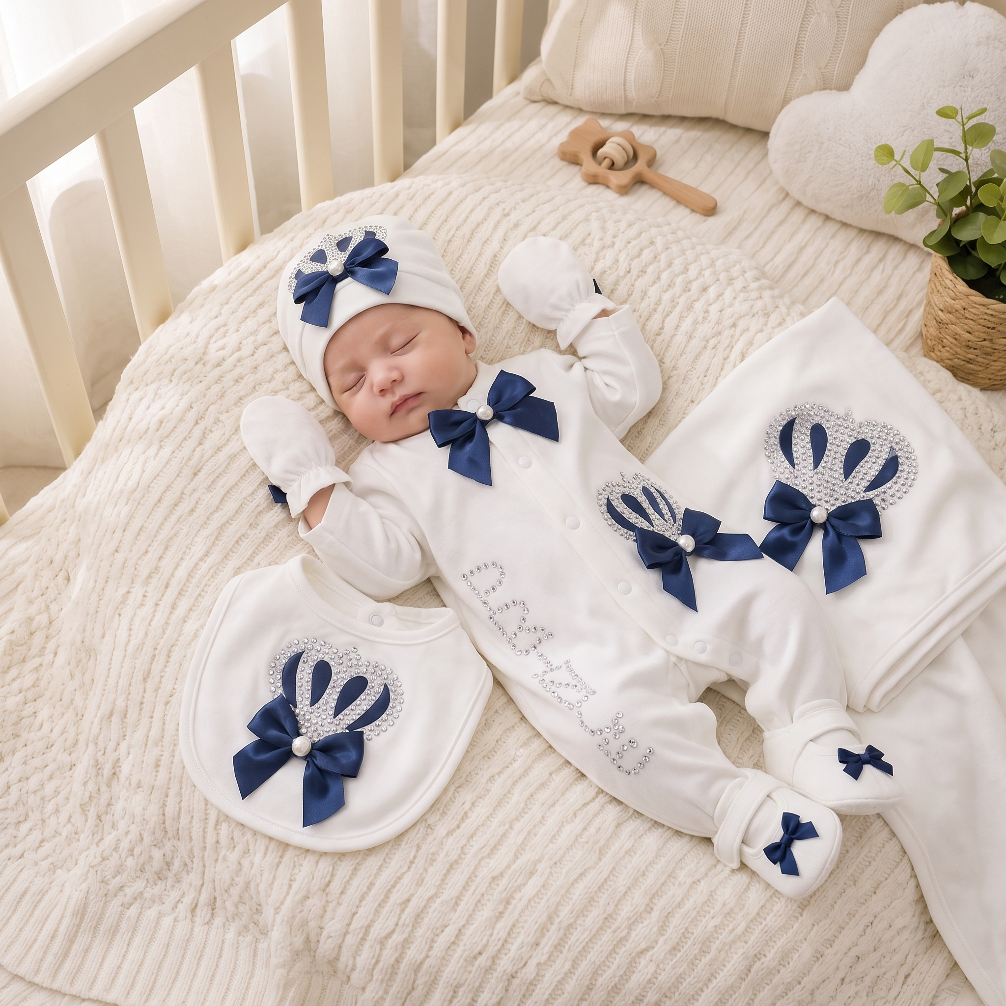 Luxury Newborn Gift Set – Crown Collection (7 Piece)