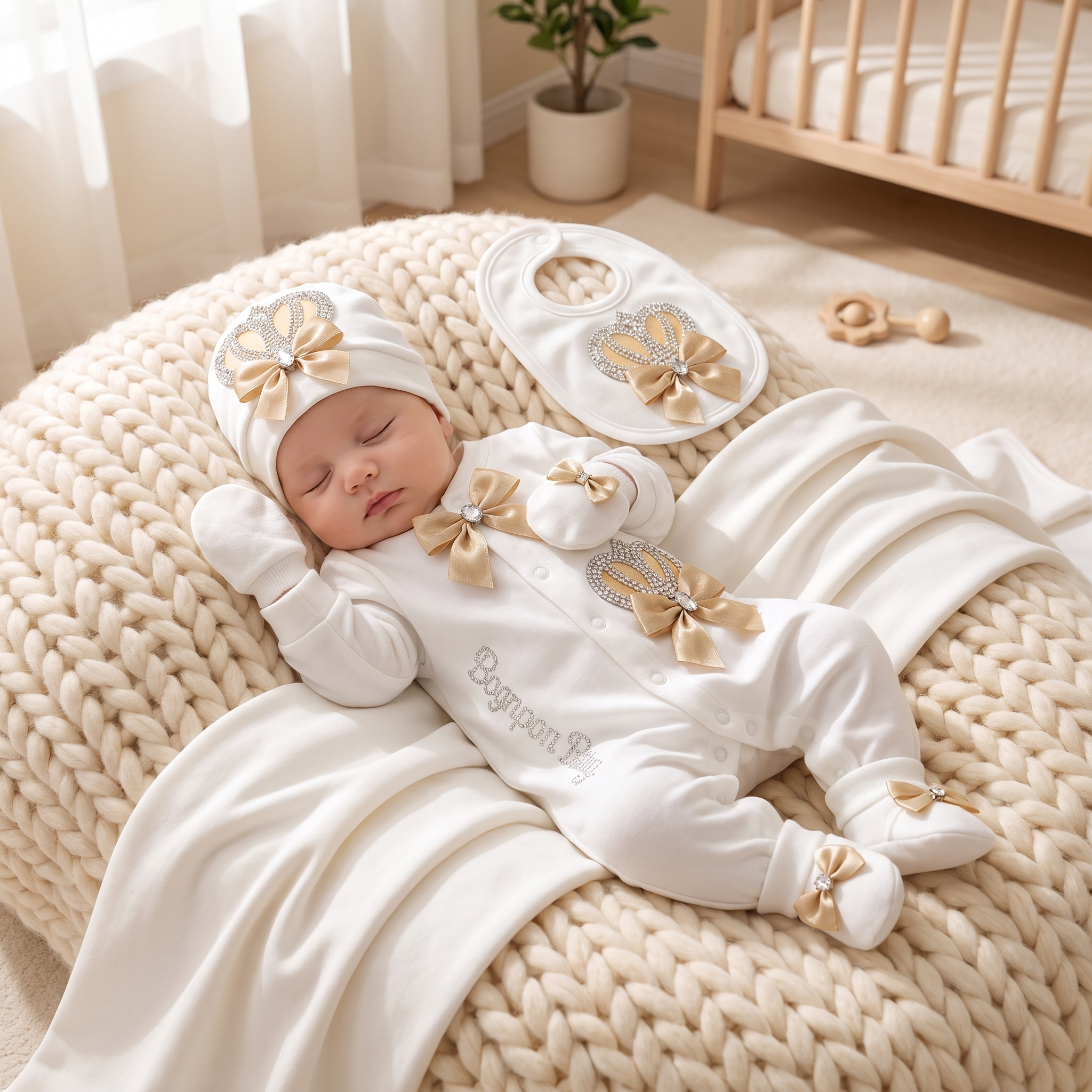 Luxury Newborn Gift Set – Crown Collection (7 Piece)