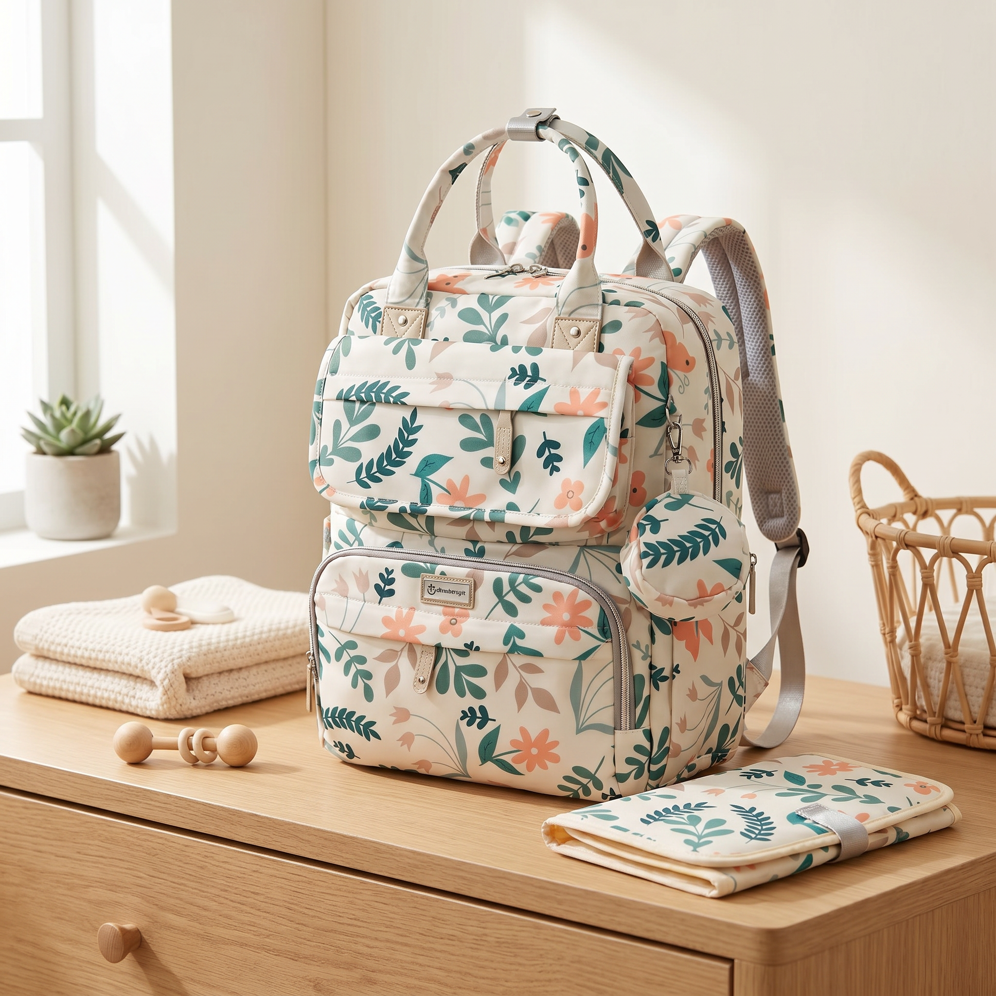 Premium Floral Maternity & Baby Diaper Backpack Set – 3 Designer Prints