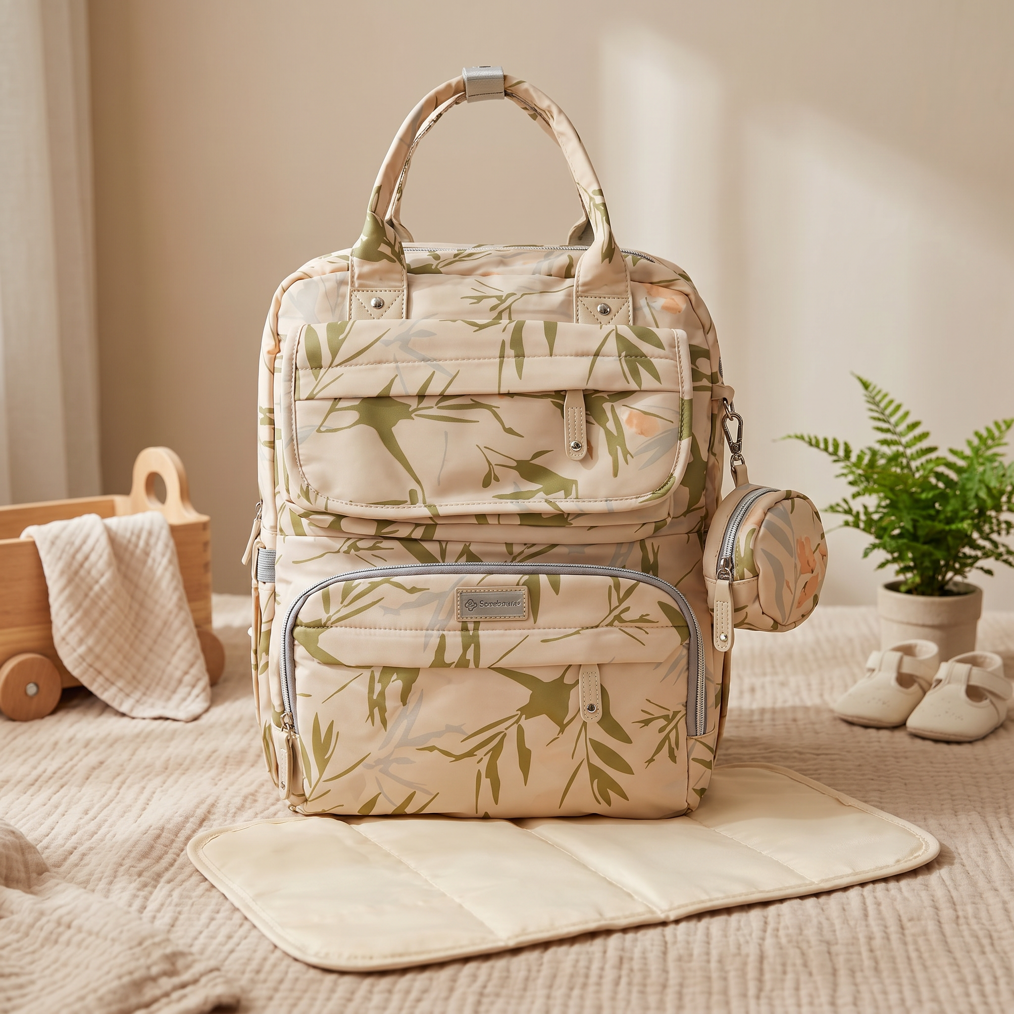 Premium Floral Maternity & Baby Diaper Backpack Set – 3 Designer Prints