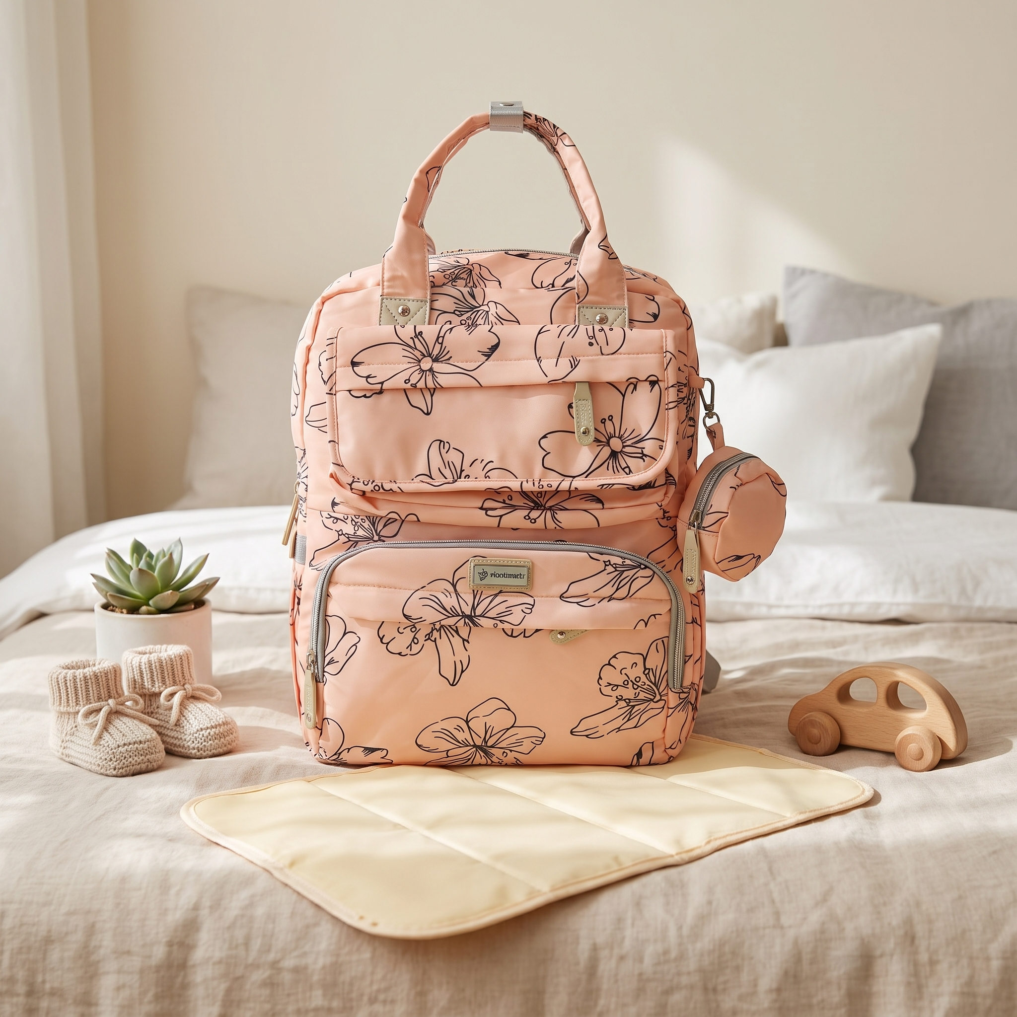 Premium Floral Maternity & Baby Diaper Backpack Set – 3 Designer Prints