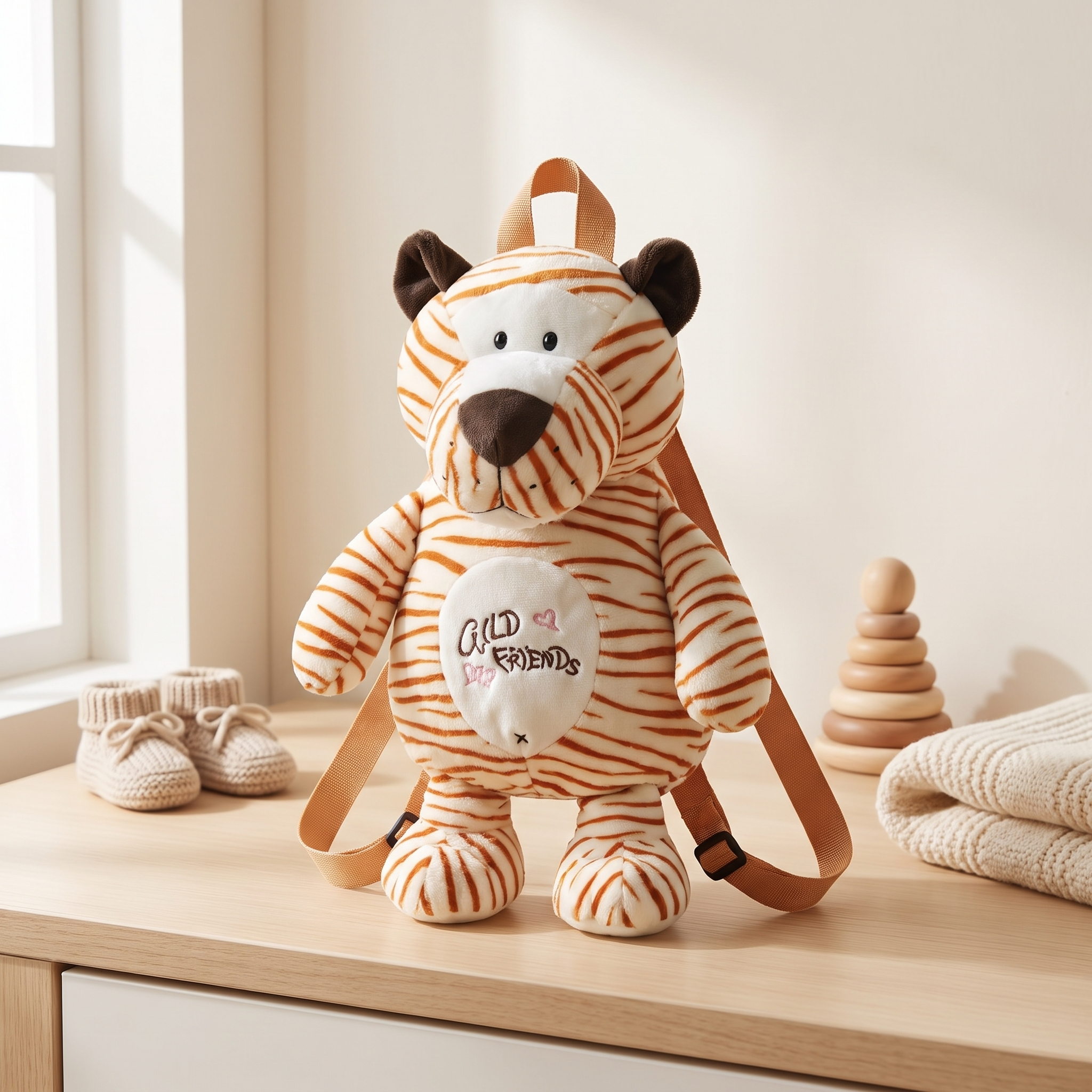 Safari Plush Animal Kids Backpack Collection – Soft Toddler School & Travel Bag (5 Designs)