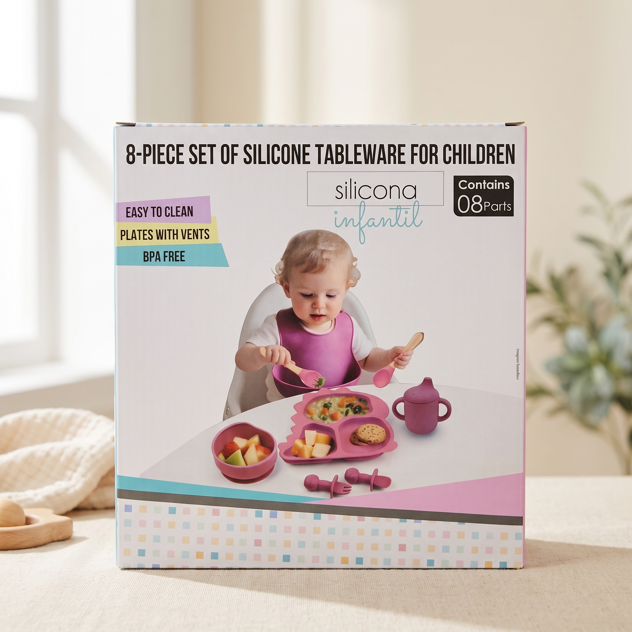 Dino Silicone Feeding Set