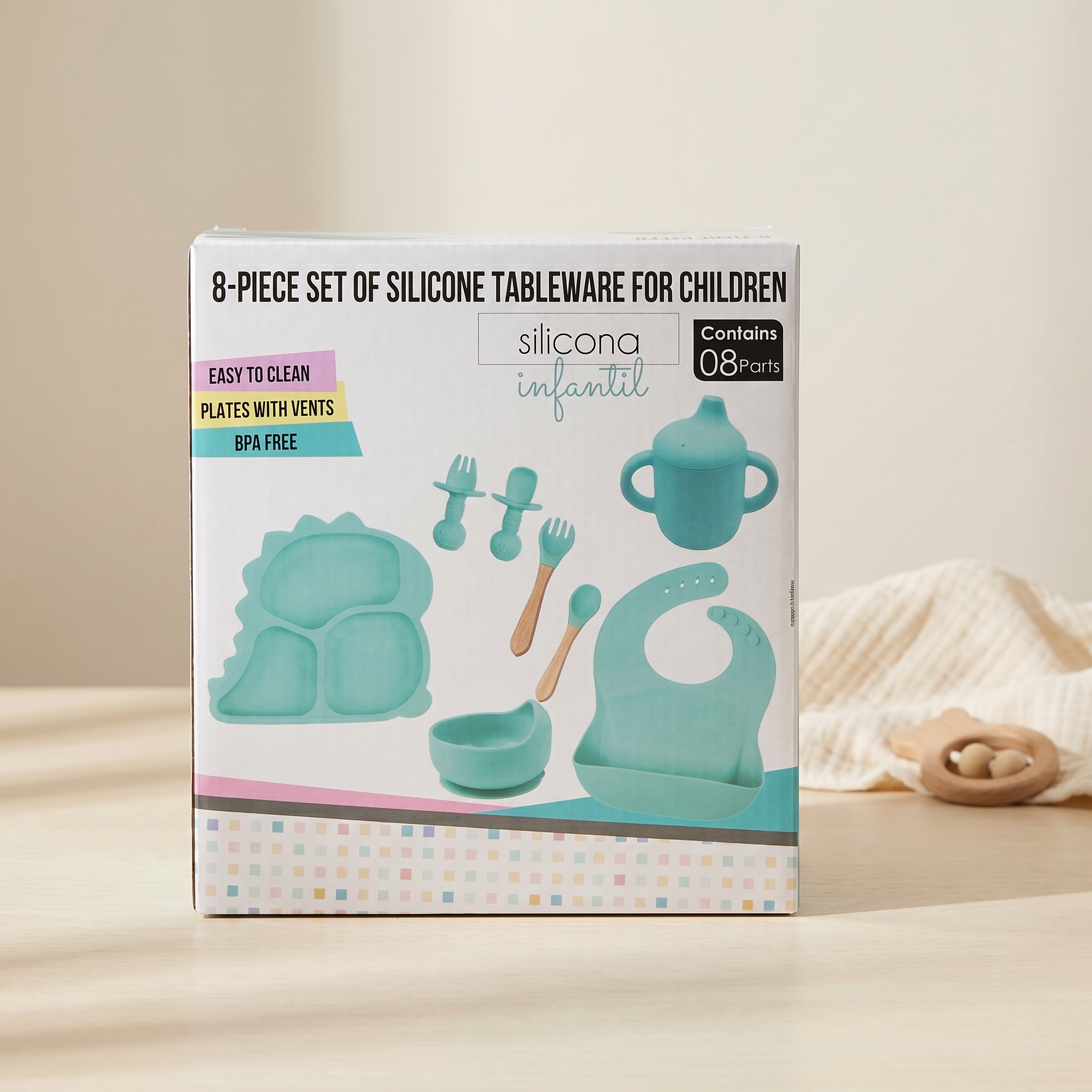 Dino Silicone Feeding Set