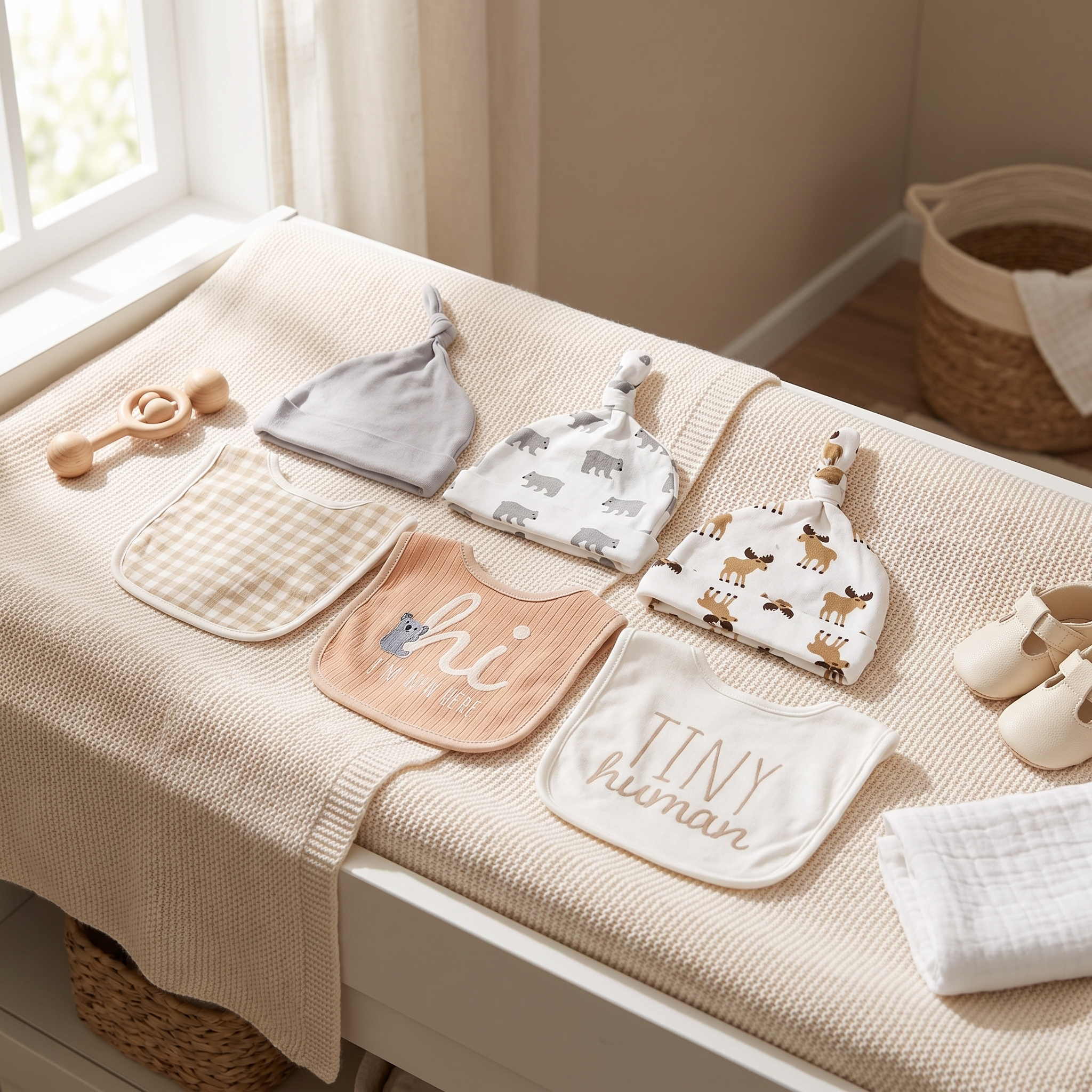 Baby Bib & Cap Gift Set