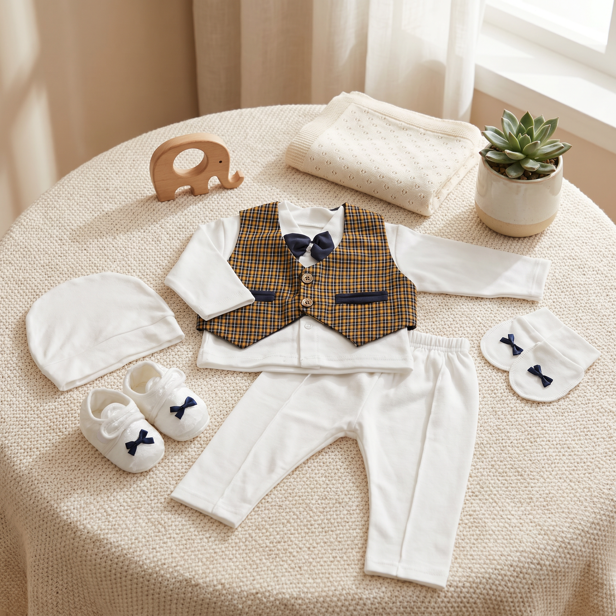 Little Gentleman Baby Formal Suit Set – 6 Piece Waistcoat Outfit