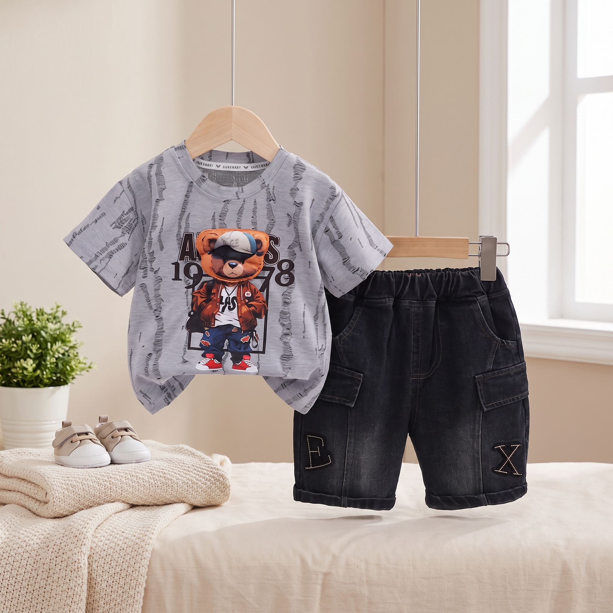 Urban Bear Boys Summer Co-Ord Set