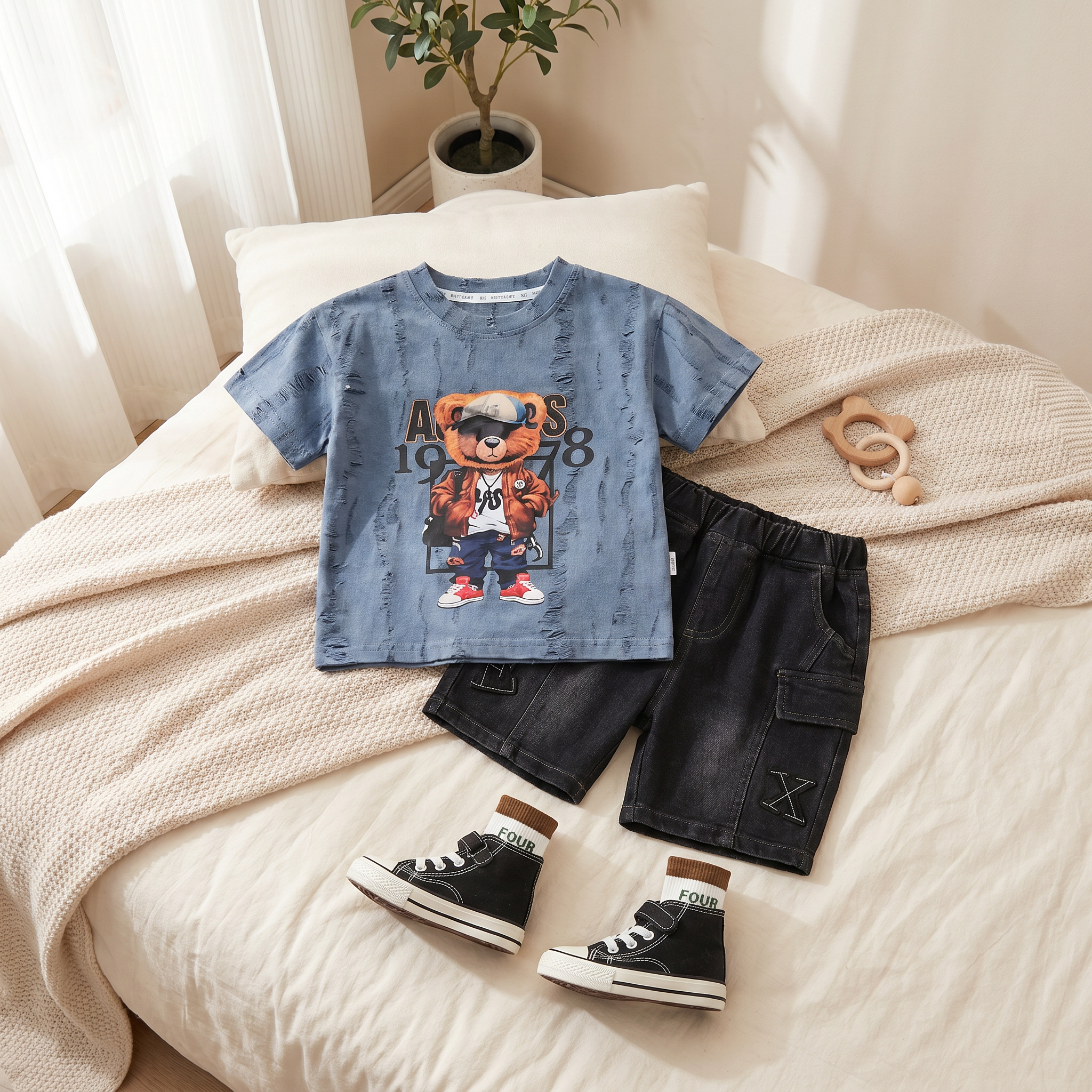Urban Bear Boys Summer Co-Ord Set