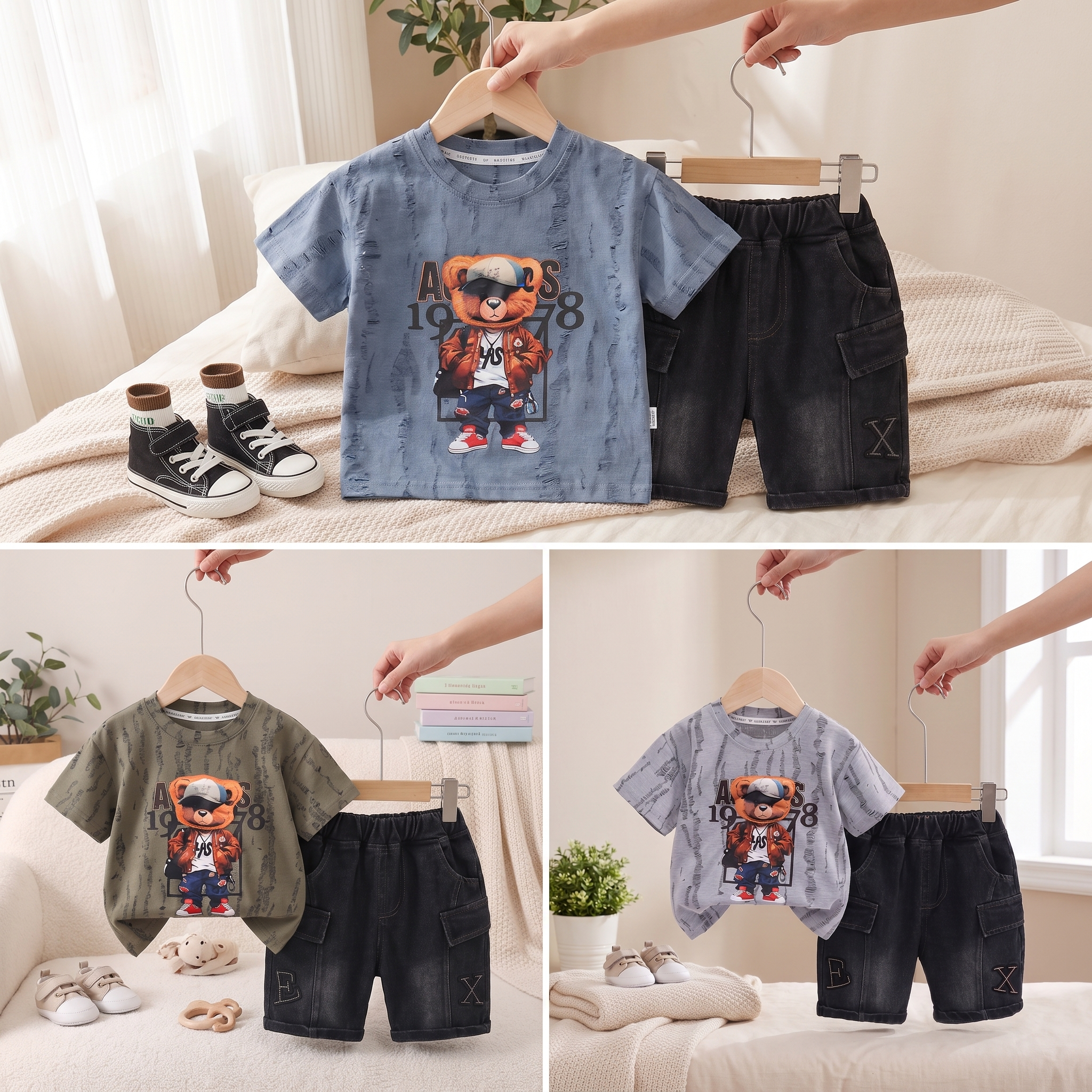 Urban Bear Boys Summer Co-Ord Set