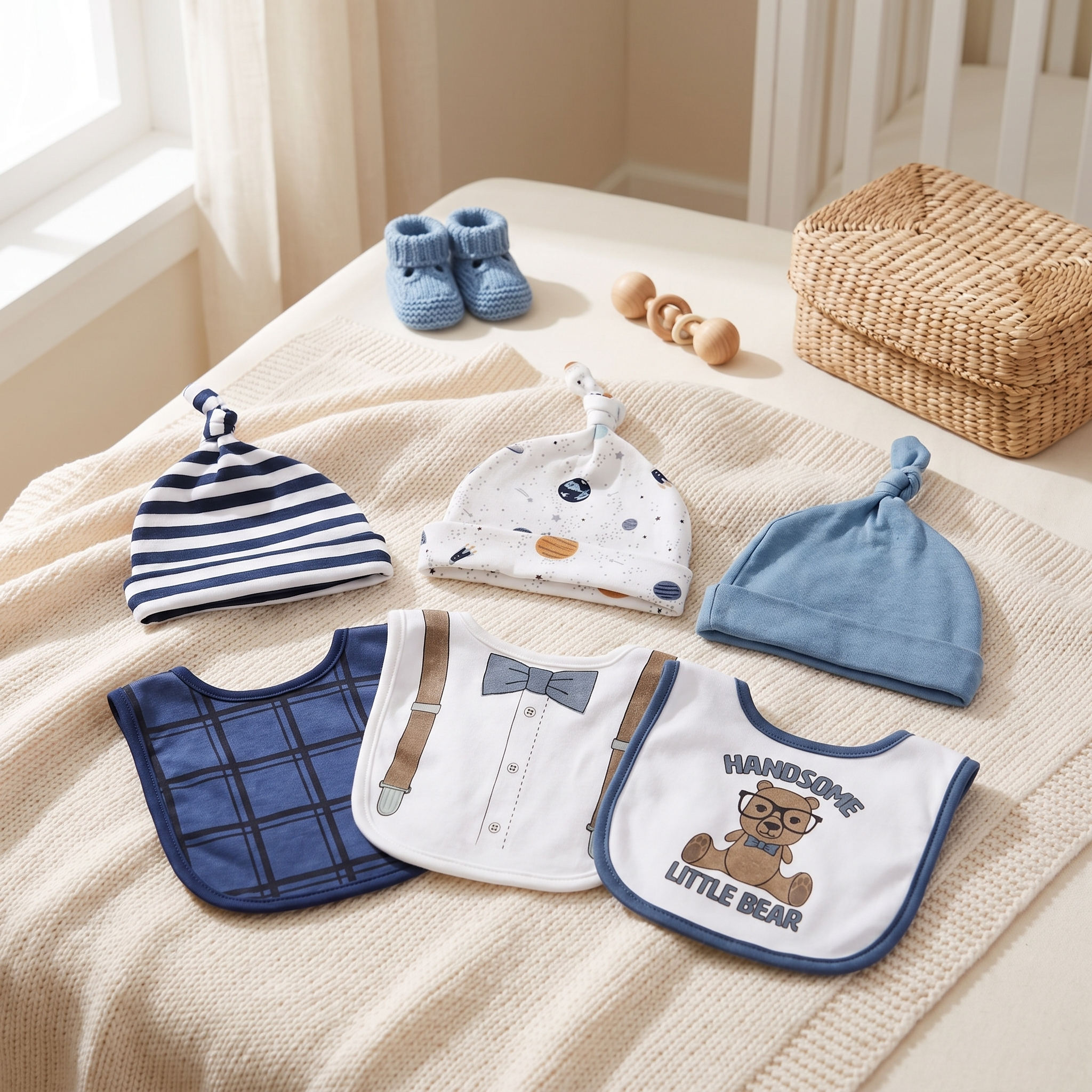 Baby Bib & Cap Gift Set