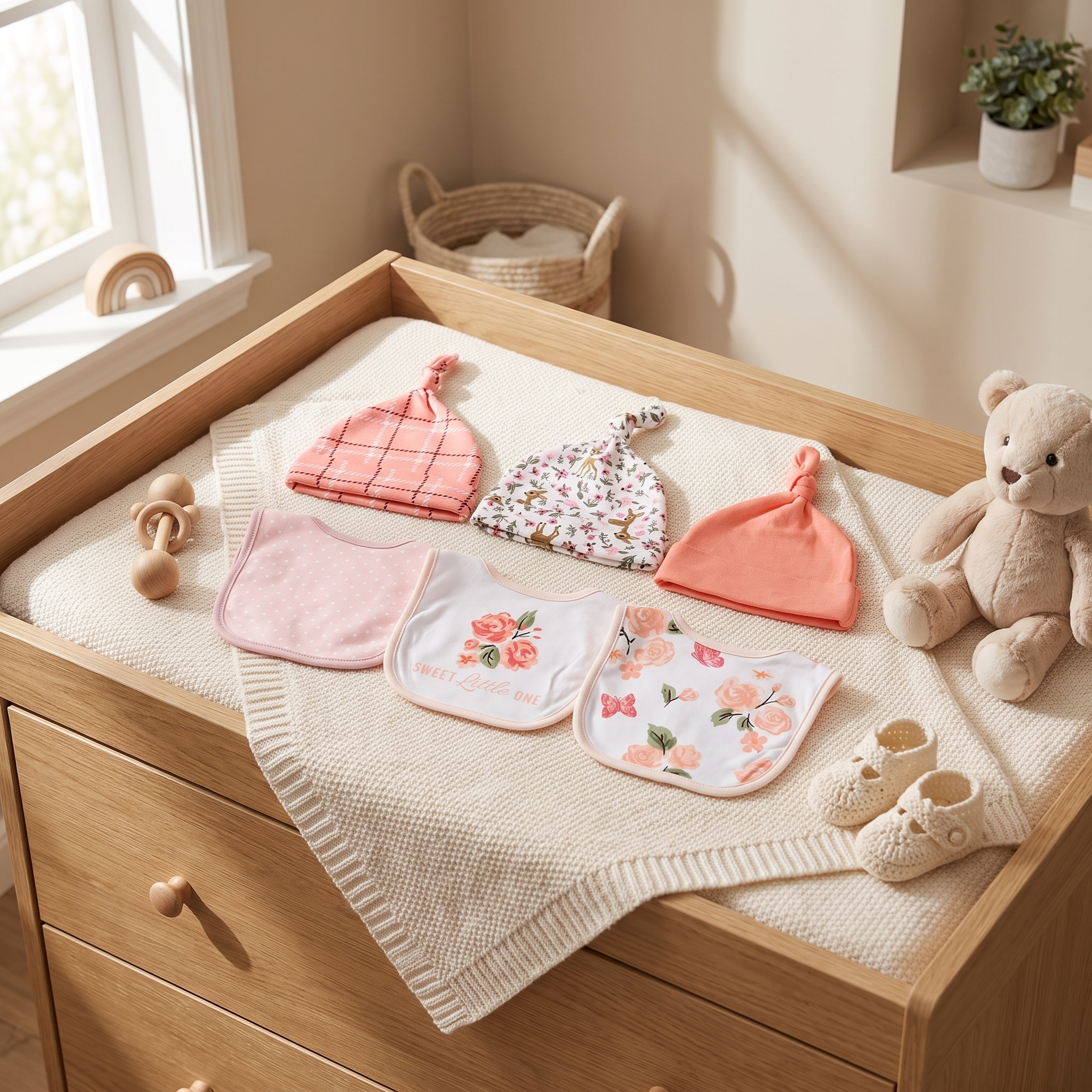 Baby Bib & Cap Gift Set