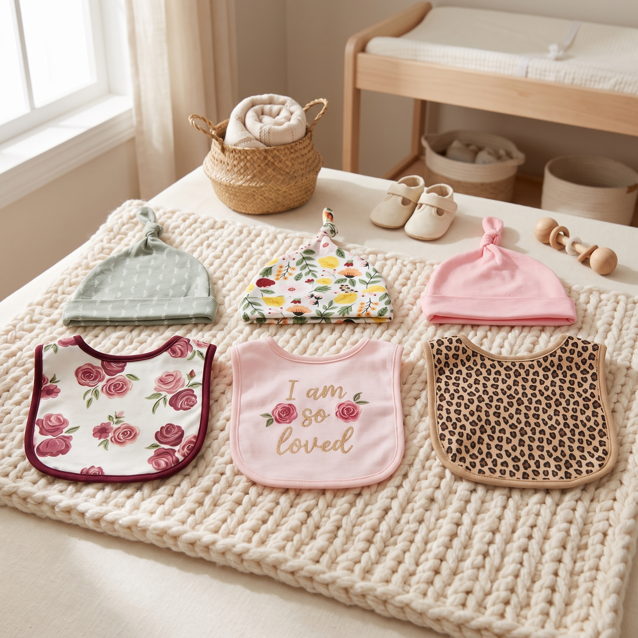 Baby Bib & Cap Gift Set