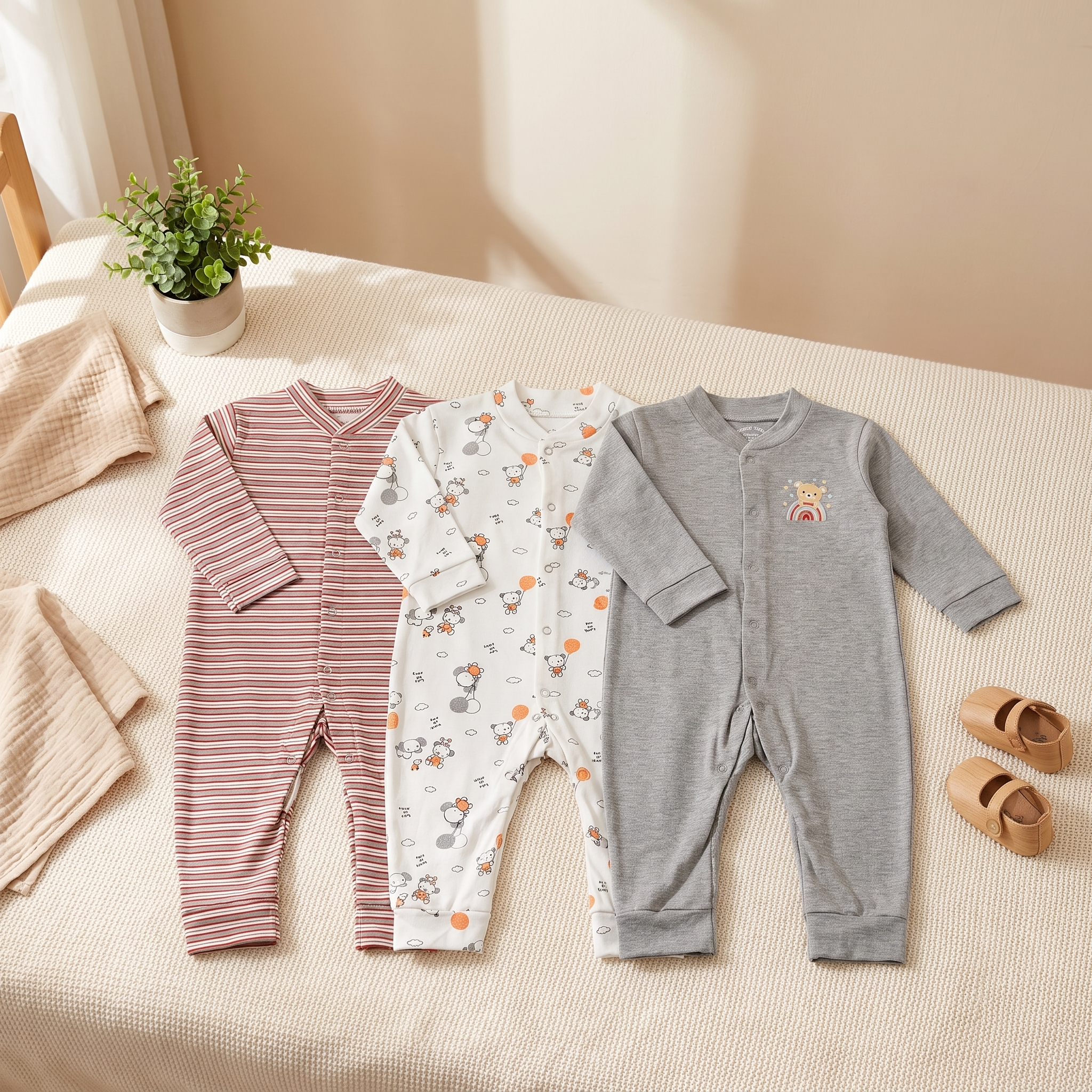 3-Pack Baby Sleepsuits