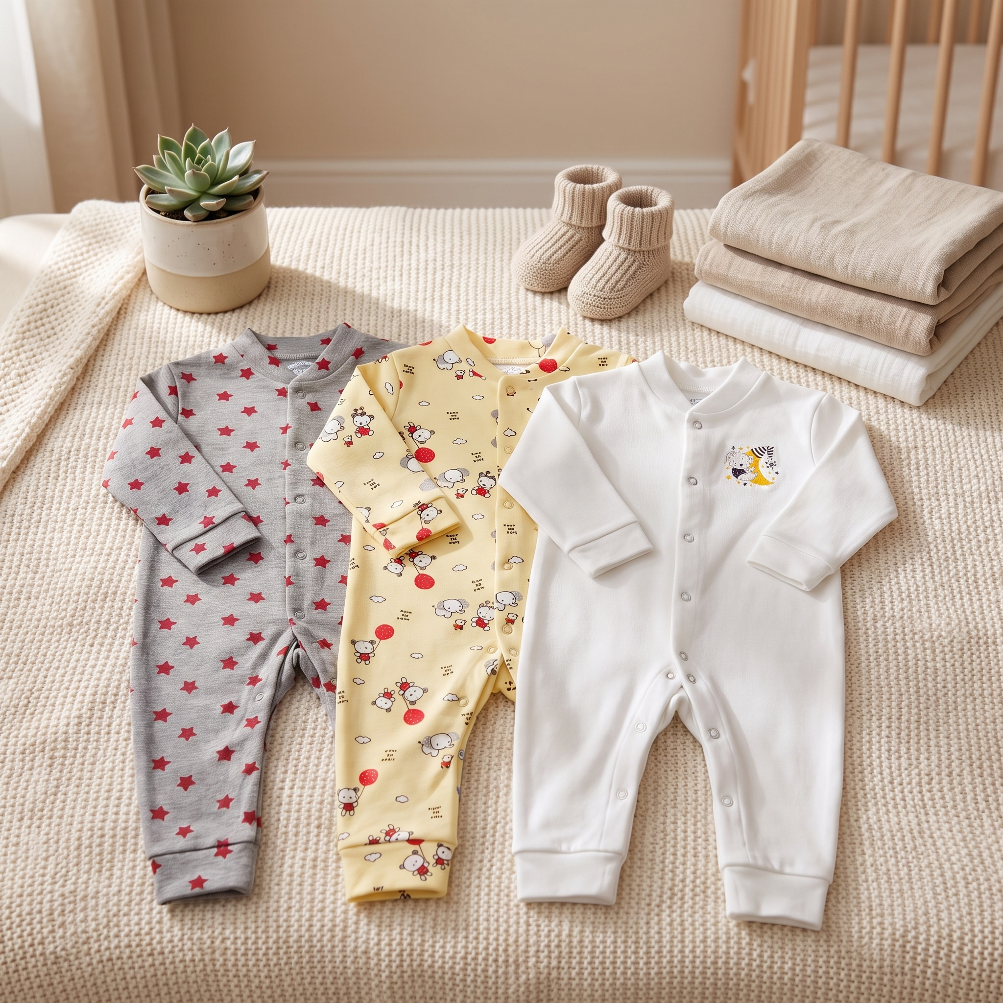 3-Pack Baby Sleepsuits