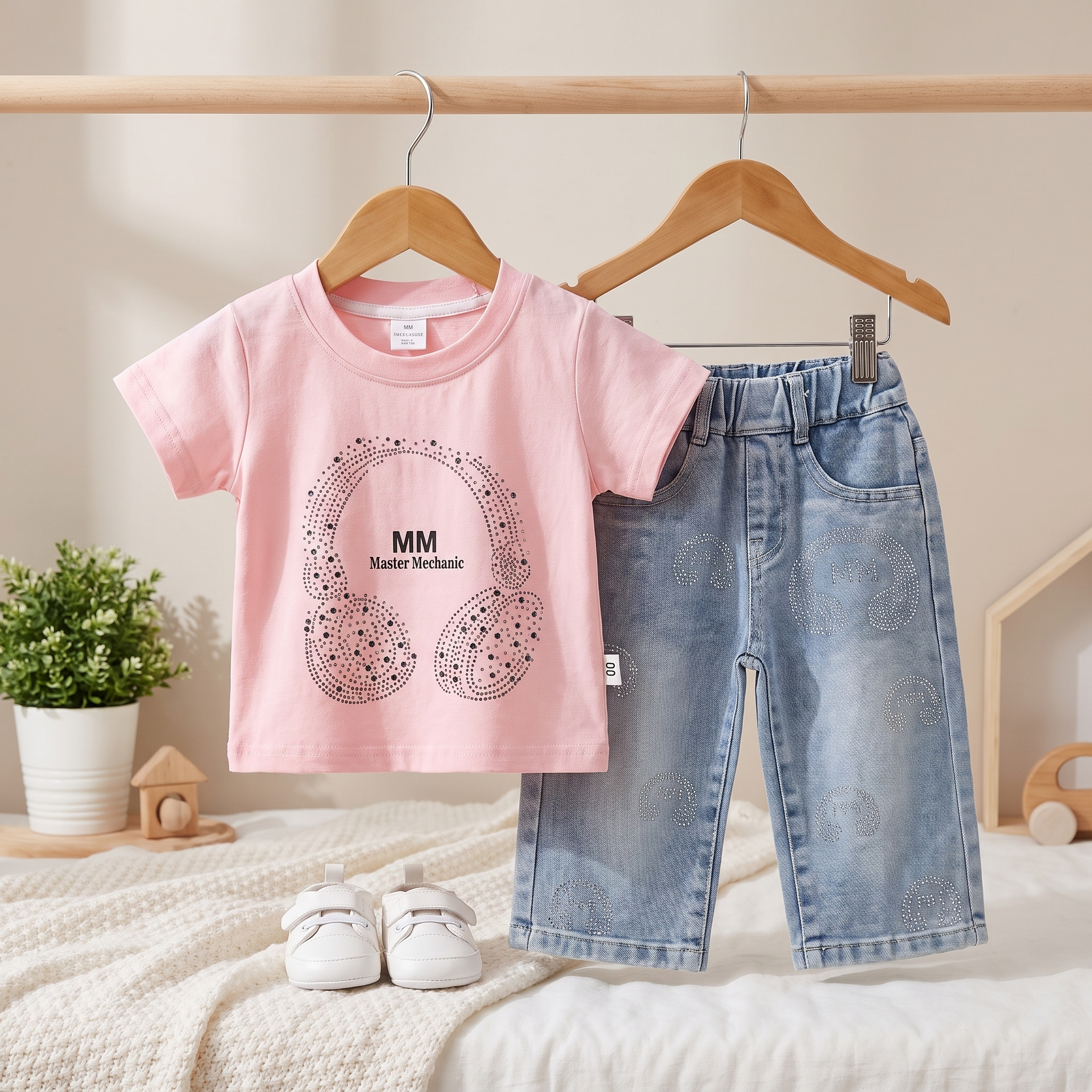Headphones Denim Co-Ord Set