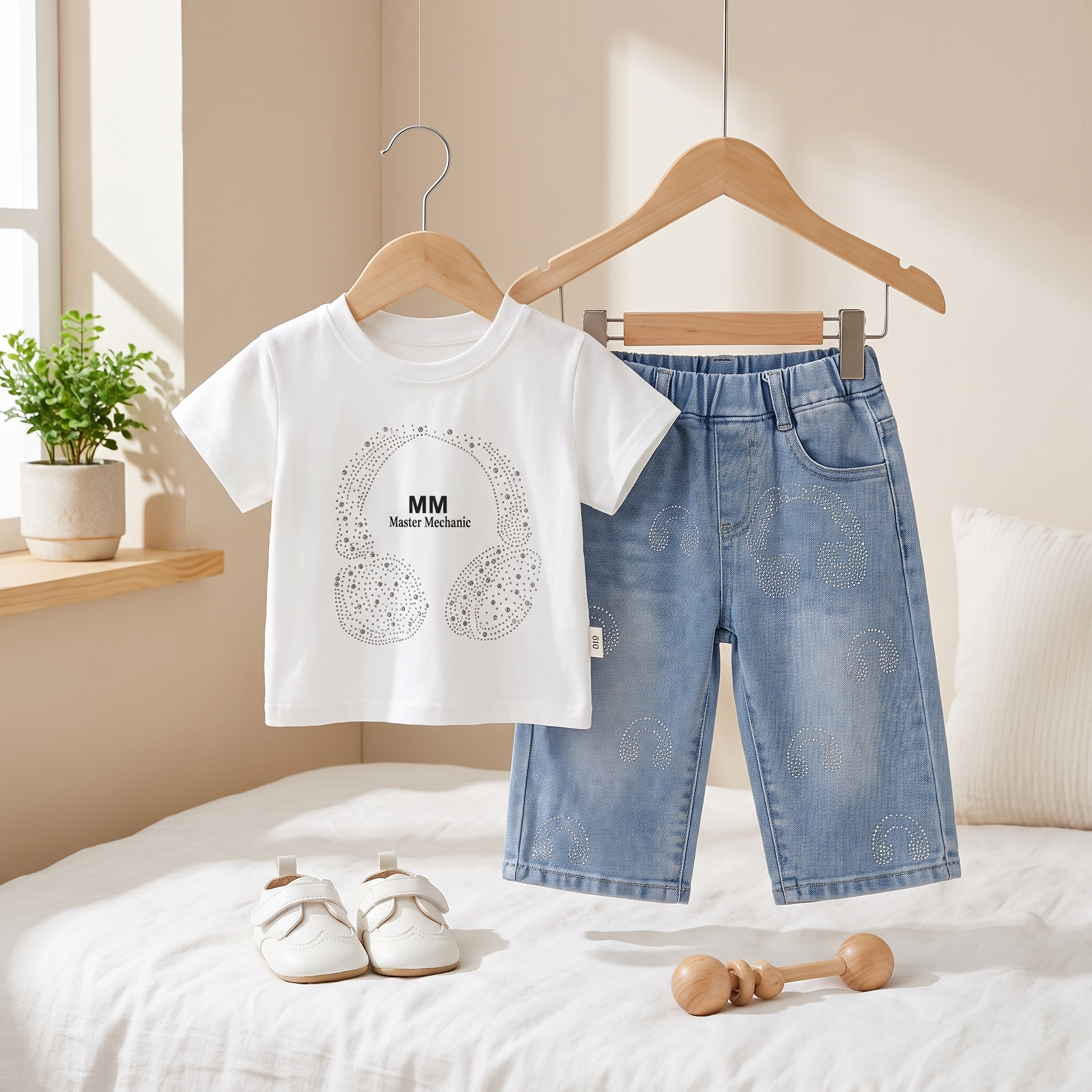 Headphones Denim Co-Ord Set