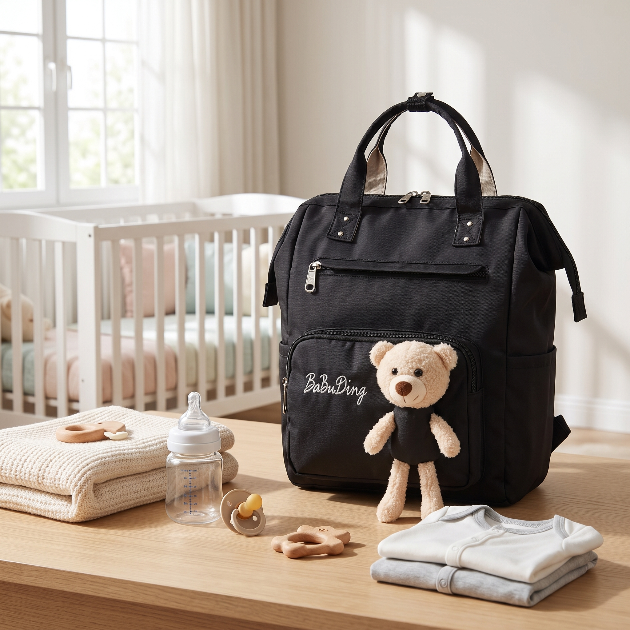 Premium Waterproof Baby Diaper Backpack with Teddy Pocket