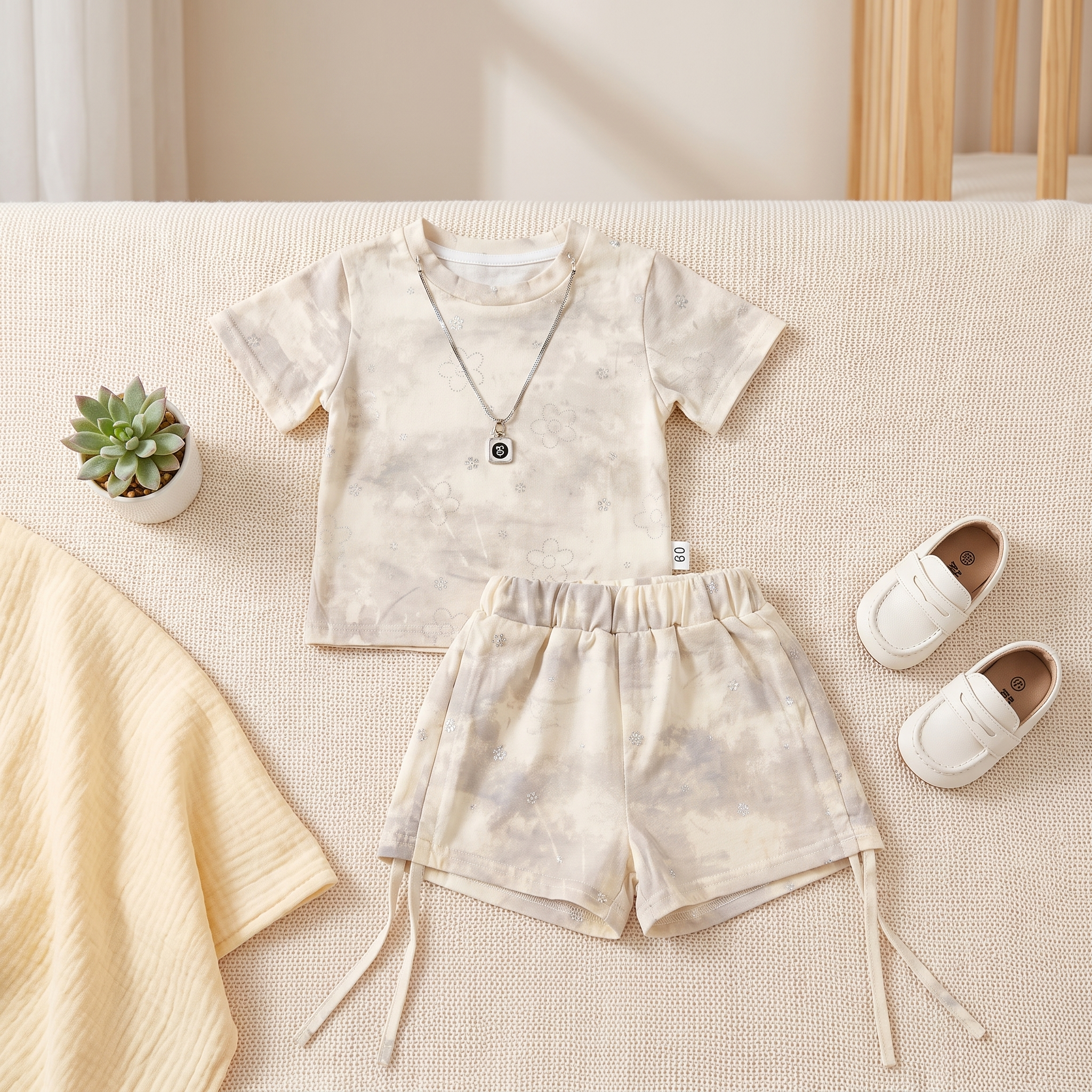 Girls Tie-Dye T-Shirt & Shorts Co-Ord Set