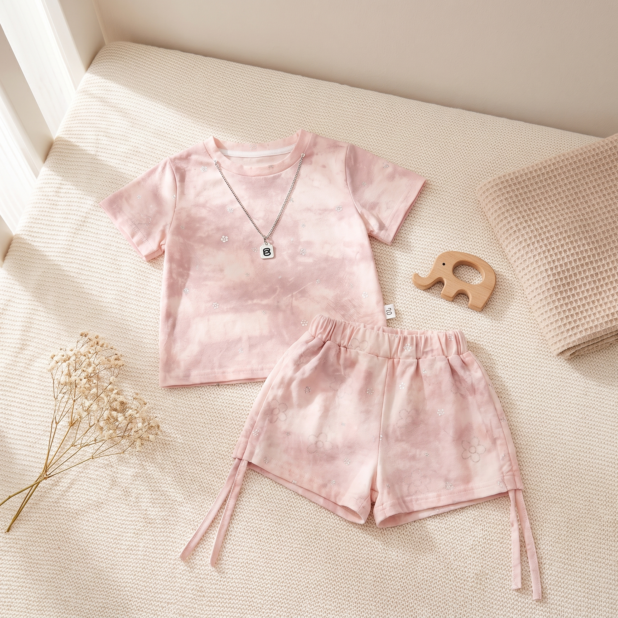 Girls Tie-Dye T-Shirt & Shorts Co-Ord Set