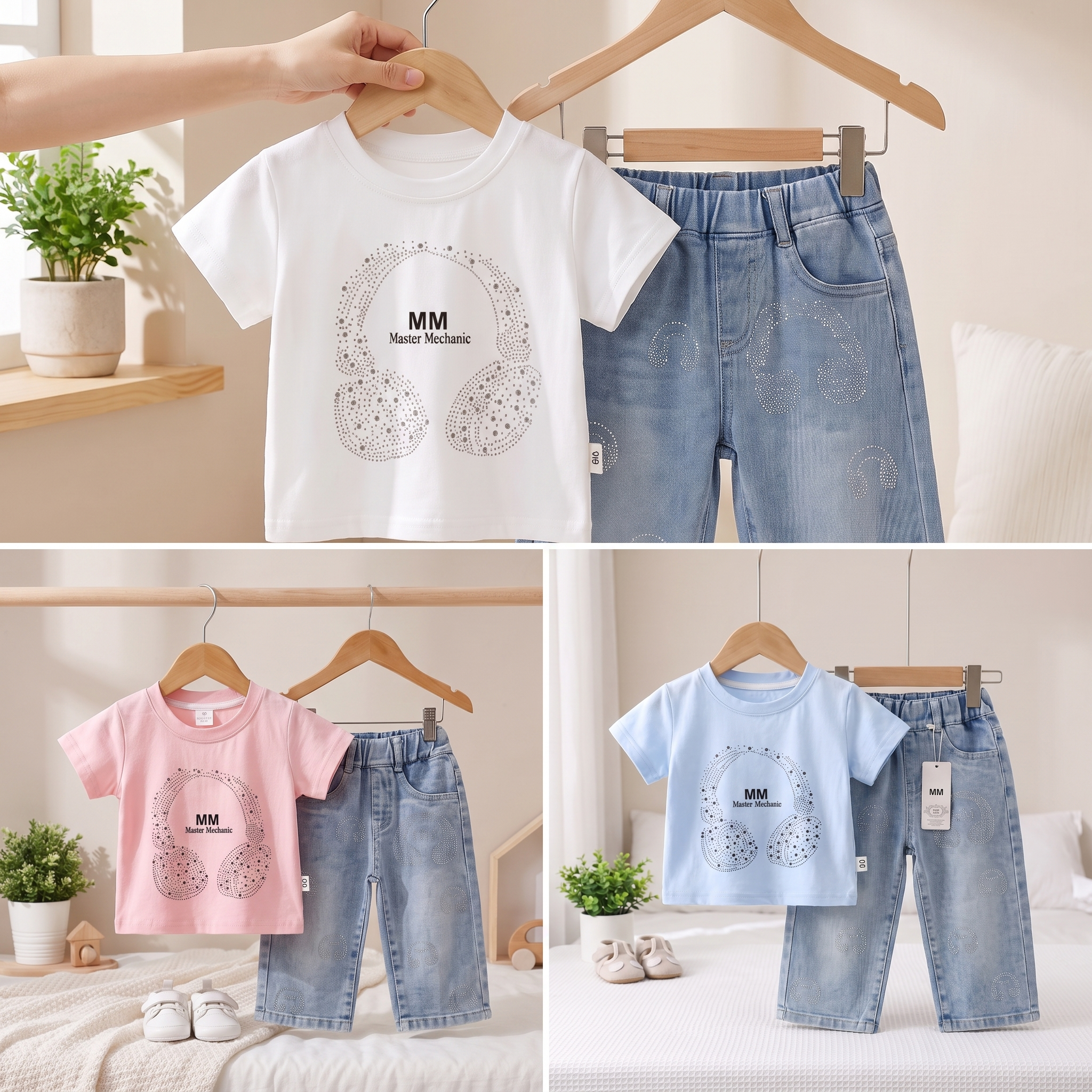Headphones Denim Co-Ord Set
