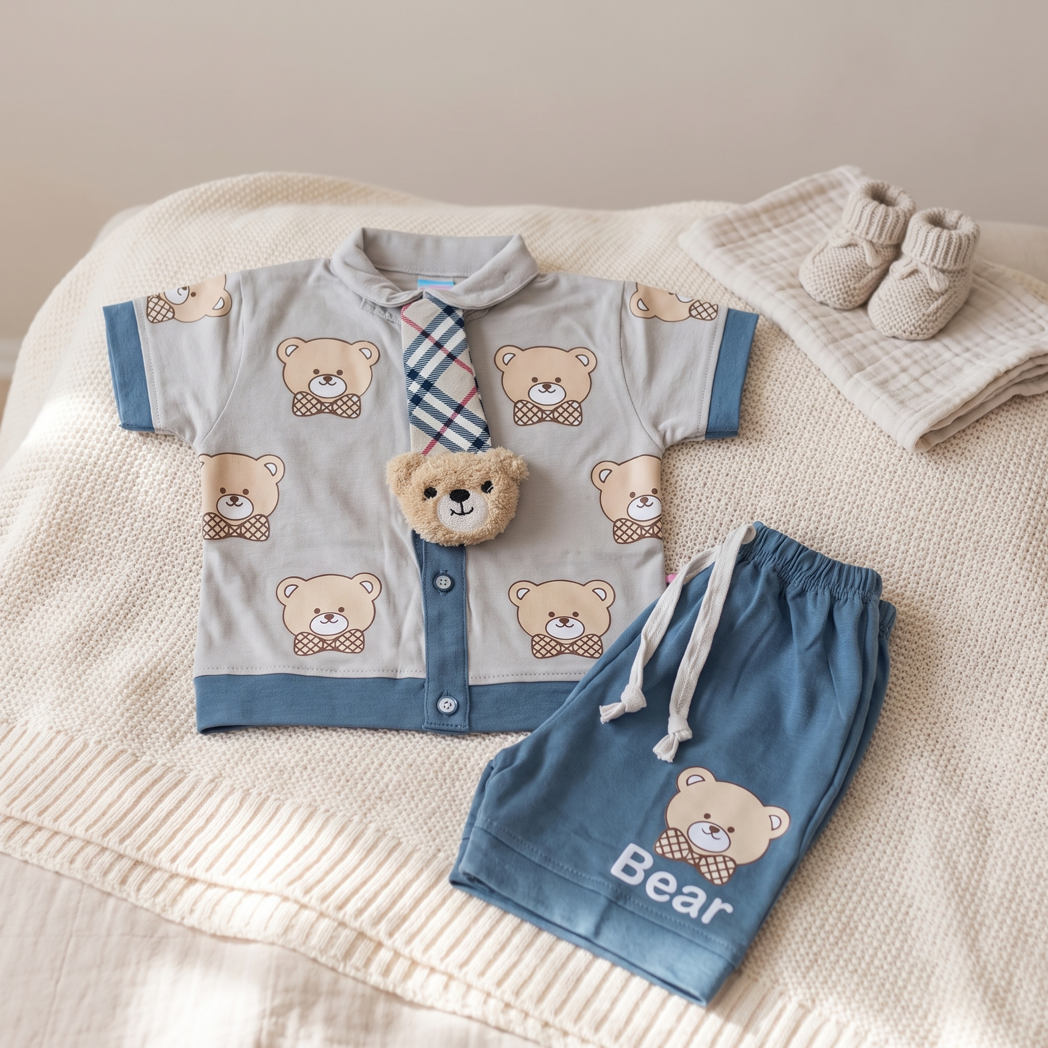 Teddy Tie Newborn Set